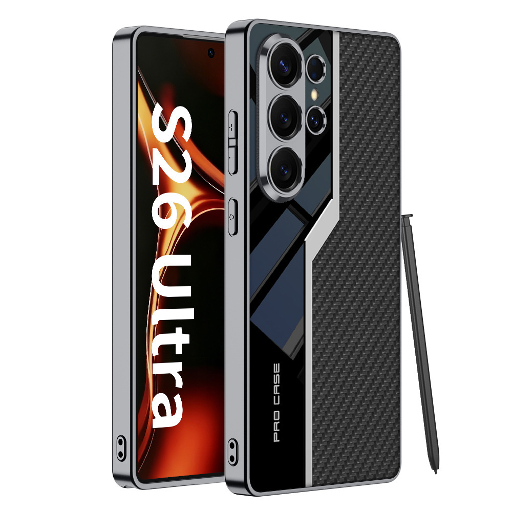 Compatible with Samsung S26 Ultra phone case, S25/24 Ultra electroplated leather case, S23U full-coverage shockproof protective case
