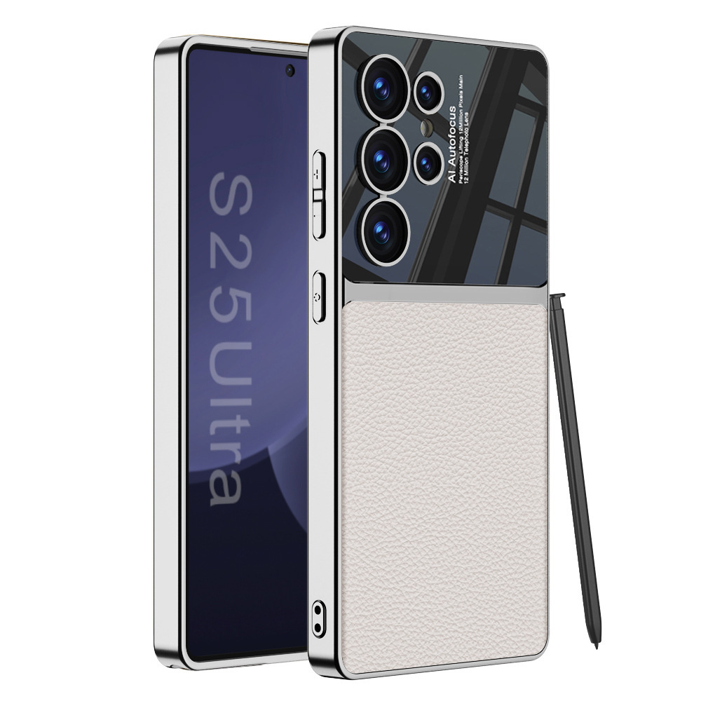 Compatible with Samsung S26 Ultra and S25 Ultra electroplated leather texture 24/23U stylish drop-proof protective cases