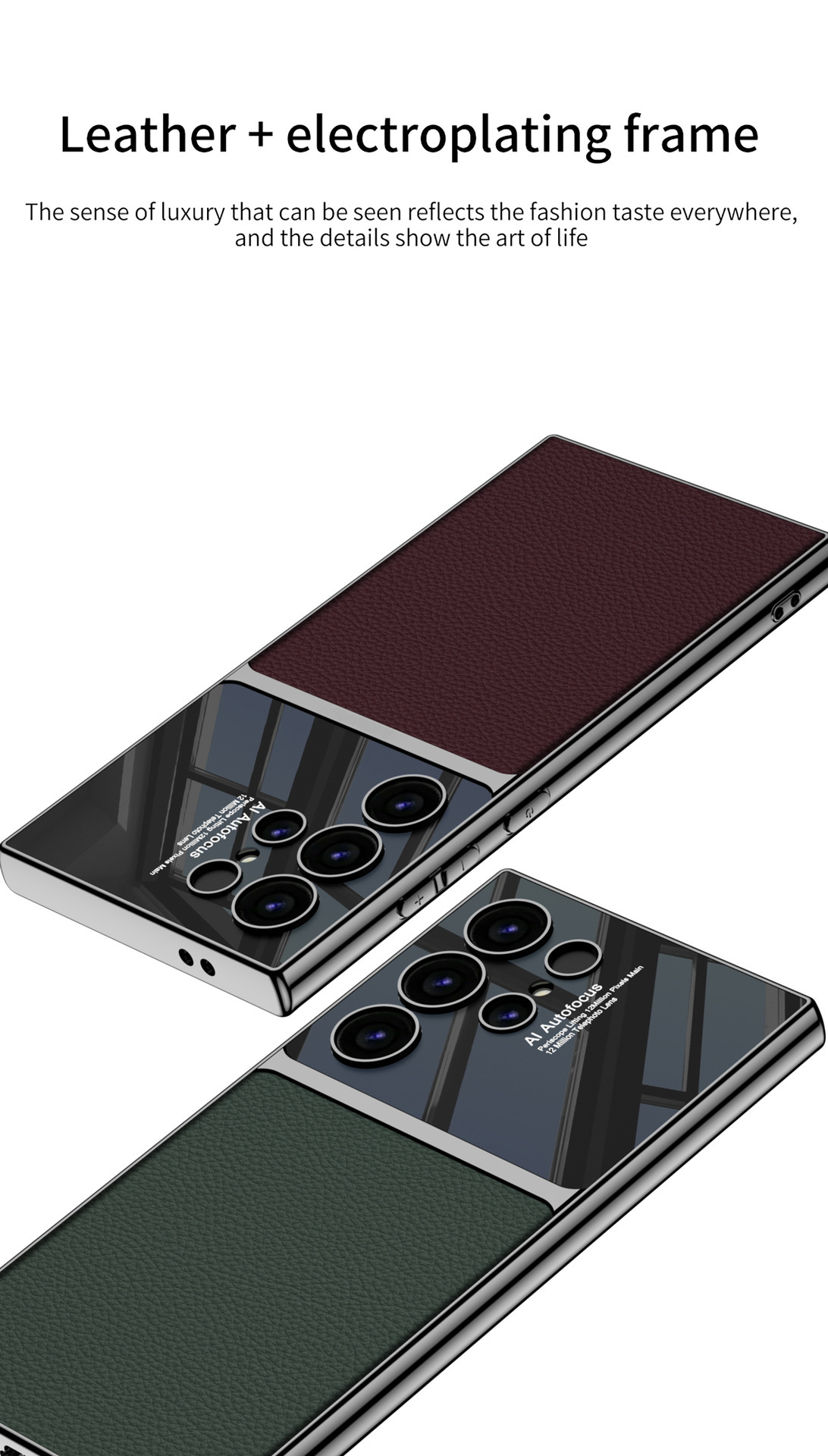 Compatible with Samsung S26 Ultra and S25 Ultra electroplated leather texture 24/23U stylish drop-proof protective cases