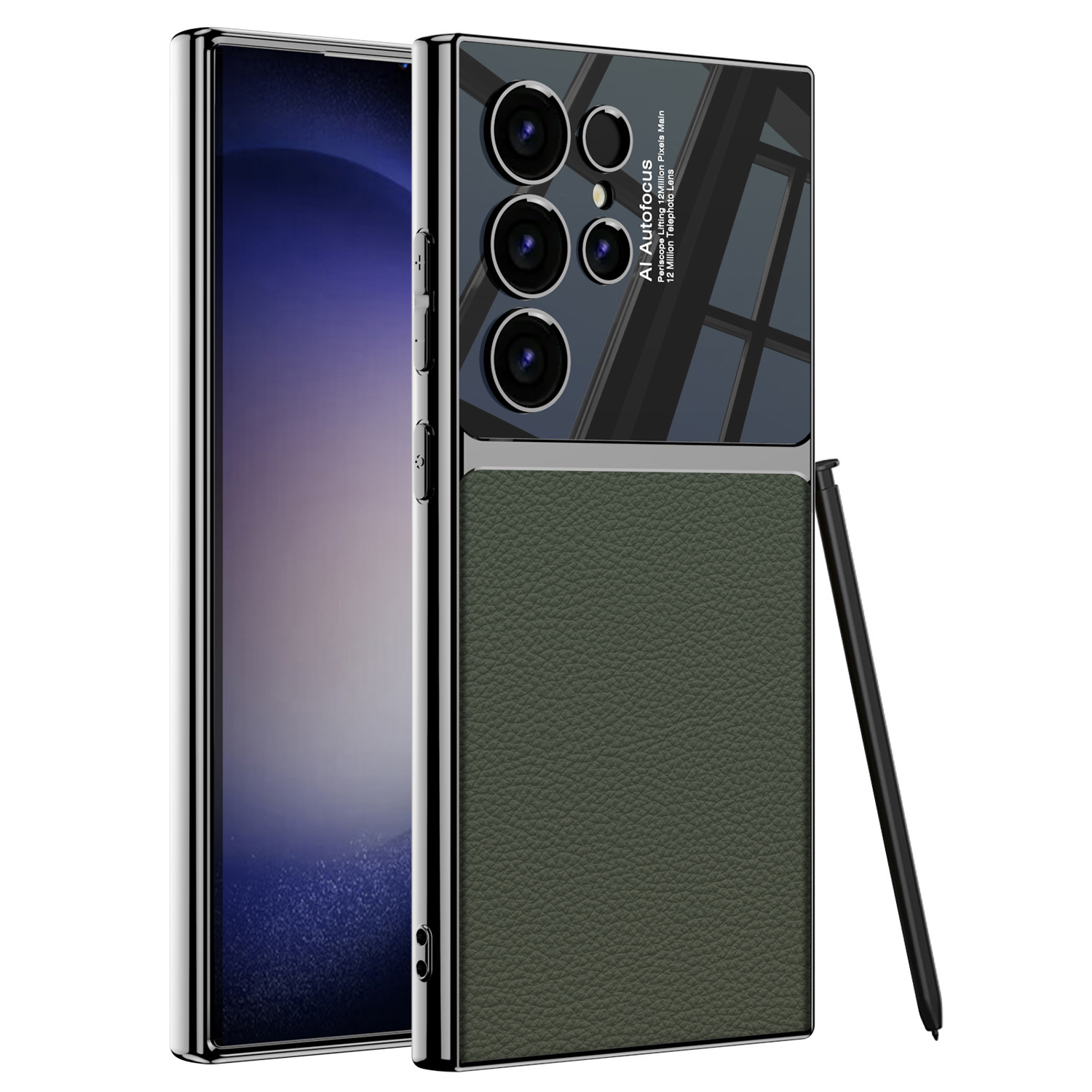 Compatible with Samsung S26 Ultra and S25 Ultra electroplated leather texture 24/23U stylish drop-proof protective cases