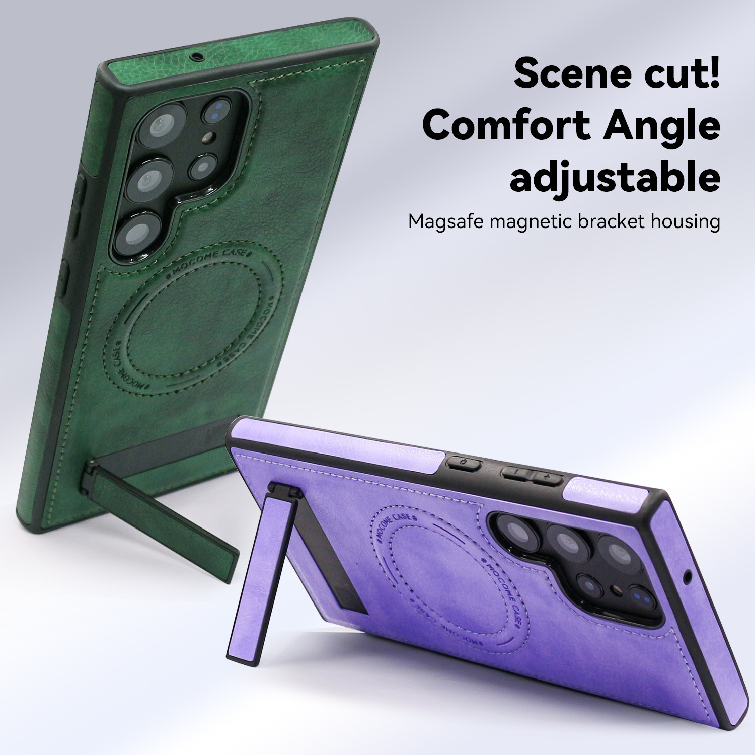 Compatible with Samsung S26/25 Ultra phone case, S24 Plus leather stand, crystal shield magnetic charging case, S23 protective case