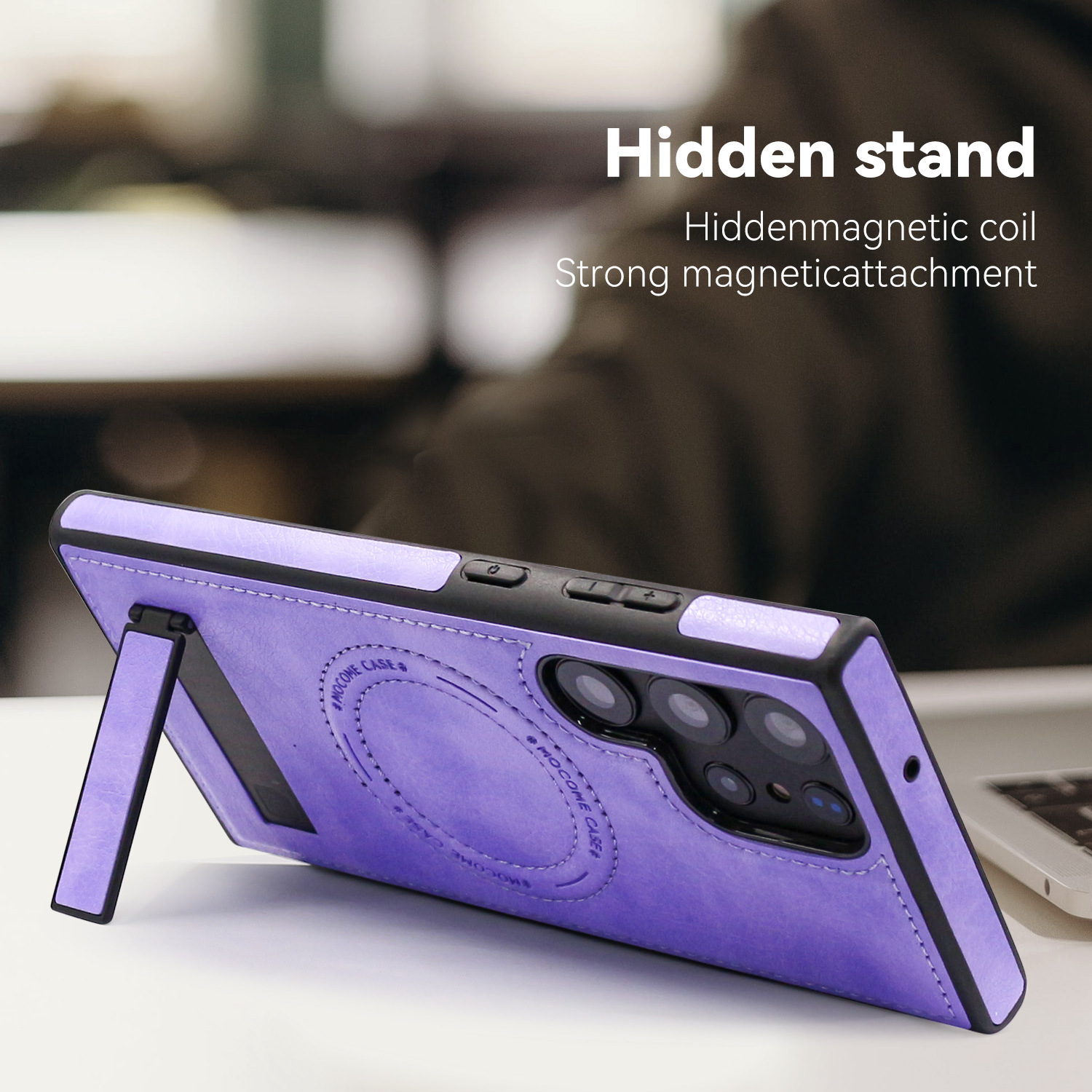 Compatible with Samsung S26/25 Ultra phone case, S24 Plus leather stand, crystal shield magnetic charging case, S23 protective case