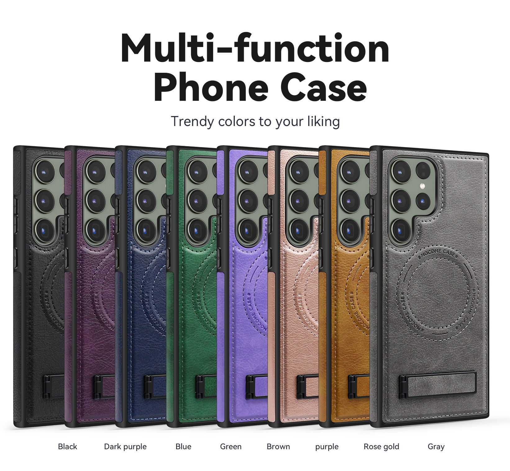 Compatible with Samsung S26/25 Ultra phone case, S24 Plus leather stand, crystal shield magnetic charging case, S23 protective case