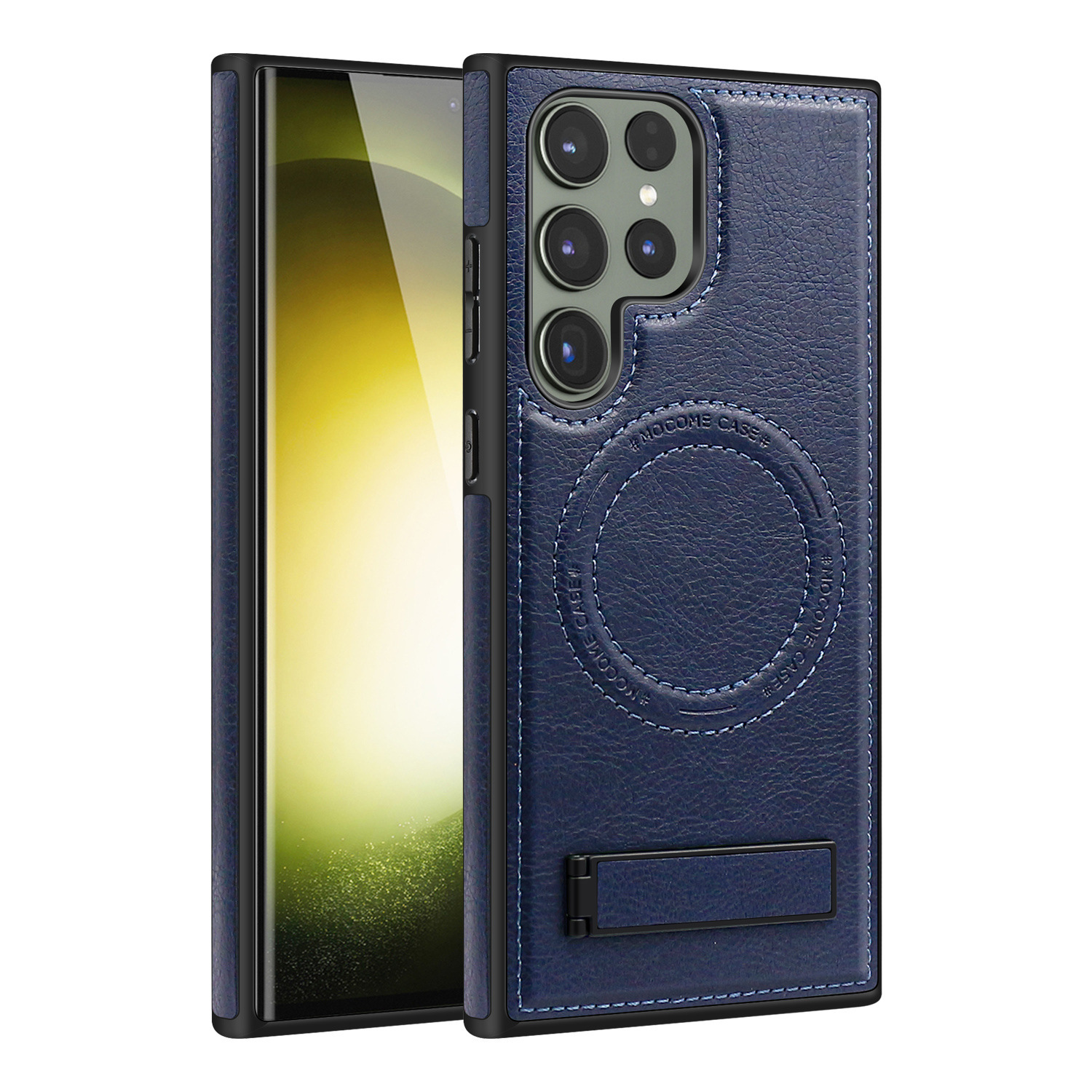 Compatible with Samsung S26/25 Ultra phone case, S24 Plus leather stand, crystal shield magnetic charging case, S23 protective case