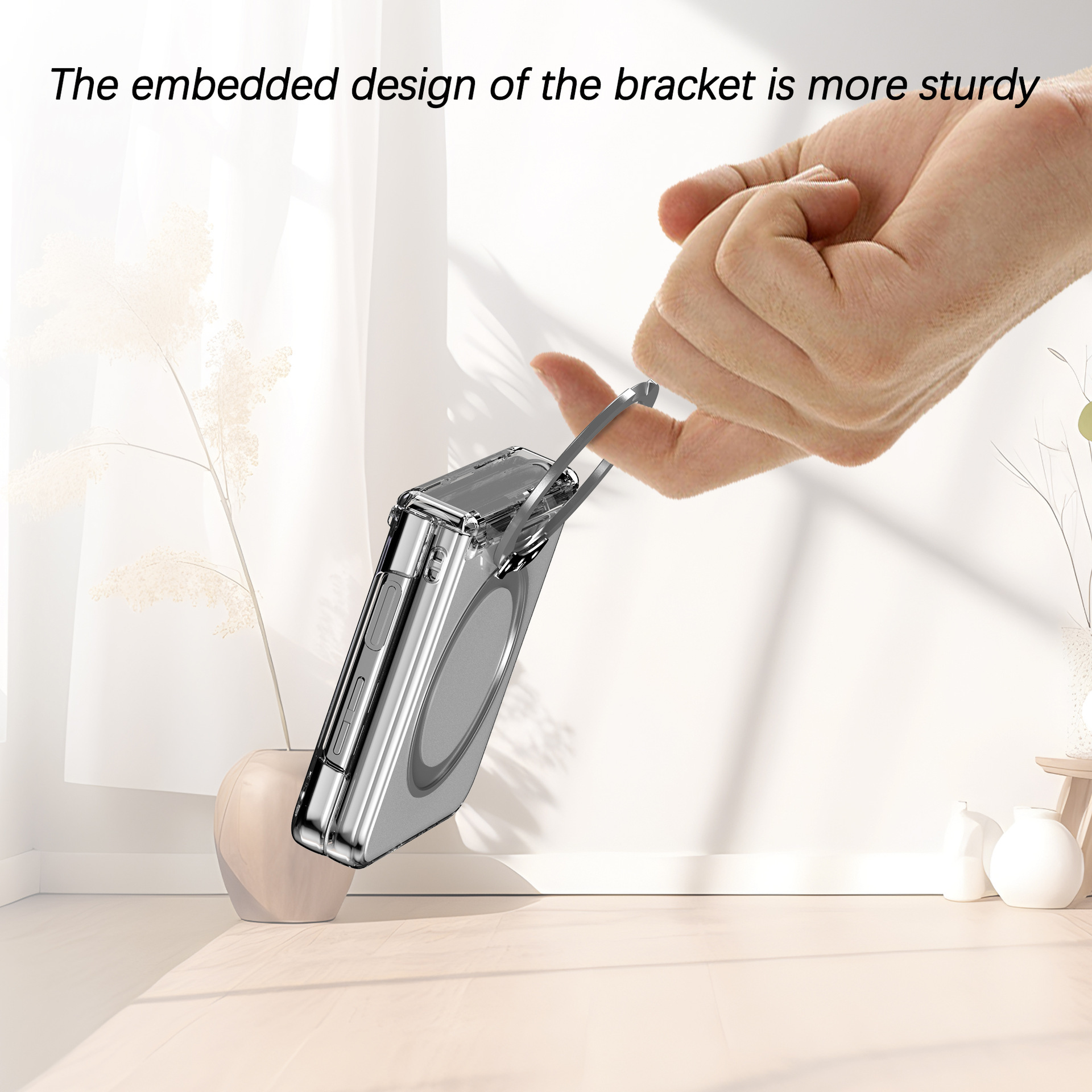 Compatible with Samsung Z Flip 7/6/5 phone case, 4/3 magnetic rotating stand, wireless charging center axis, drop-proof protective case.
