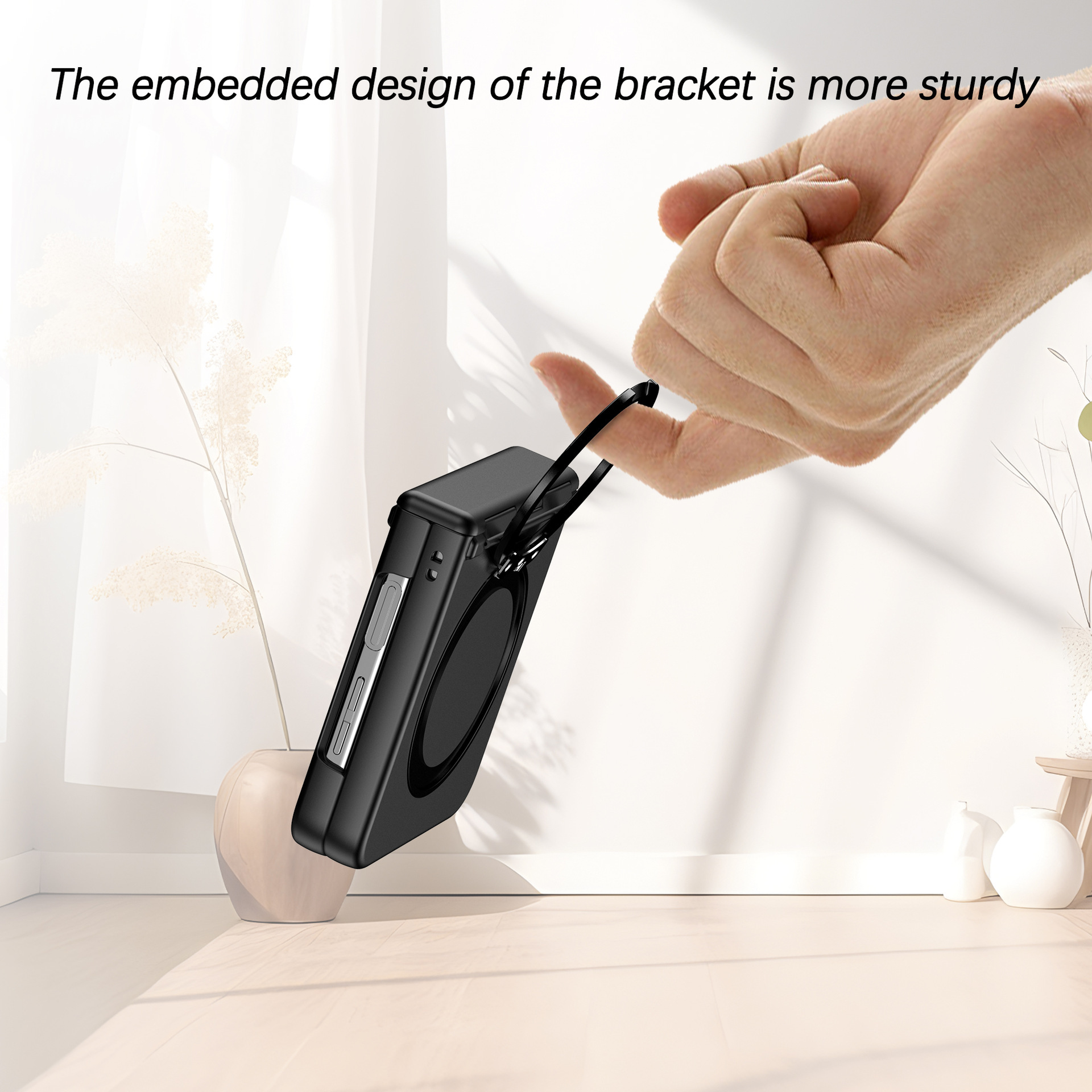 Compatible with Samsung Z Flip 7/6/5 phone case, 4/3 magnetic rotating stand, wireless charging center axis, drop-proof protective case.