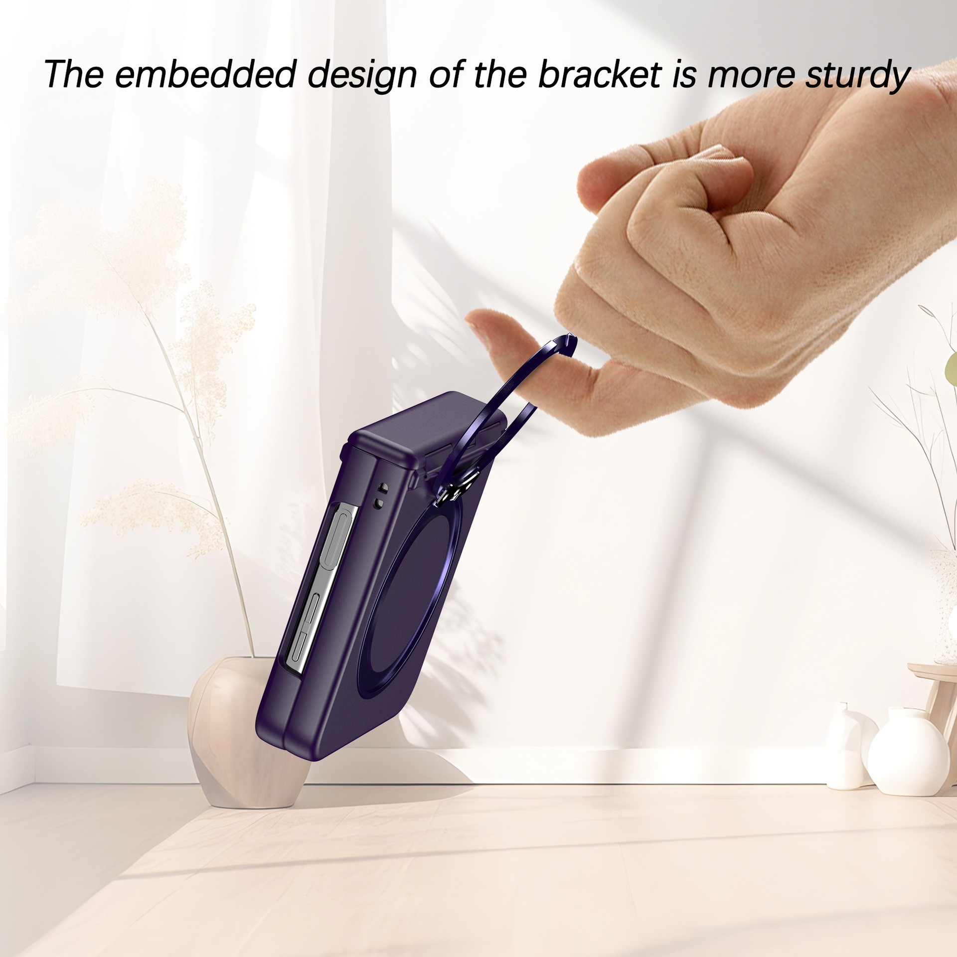 Compatible with Samsung Z Flip 7/6/5 phone case, 4/3 magnetic rotating stand, wireless charging center axis, drop-proof protective case.