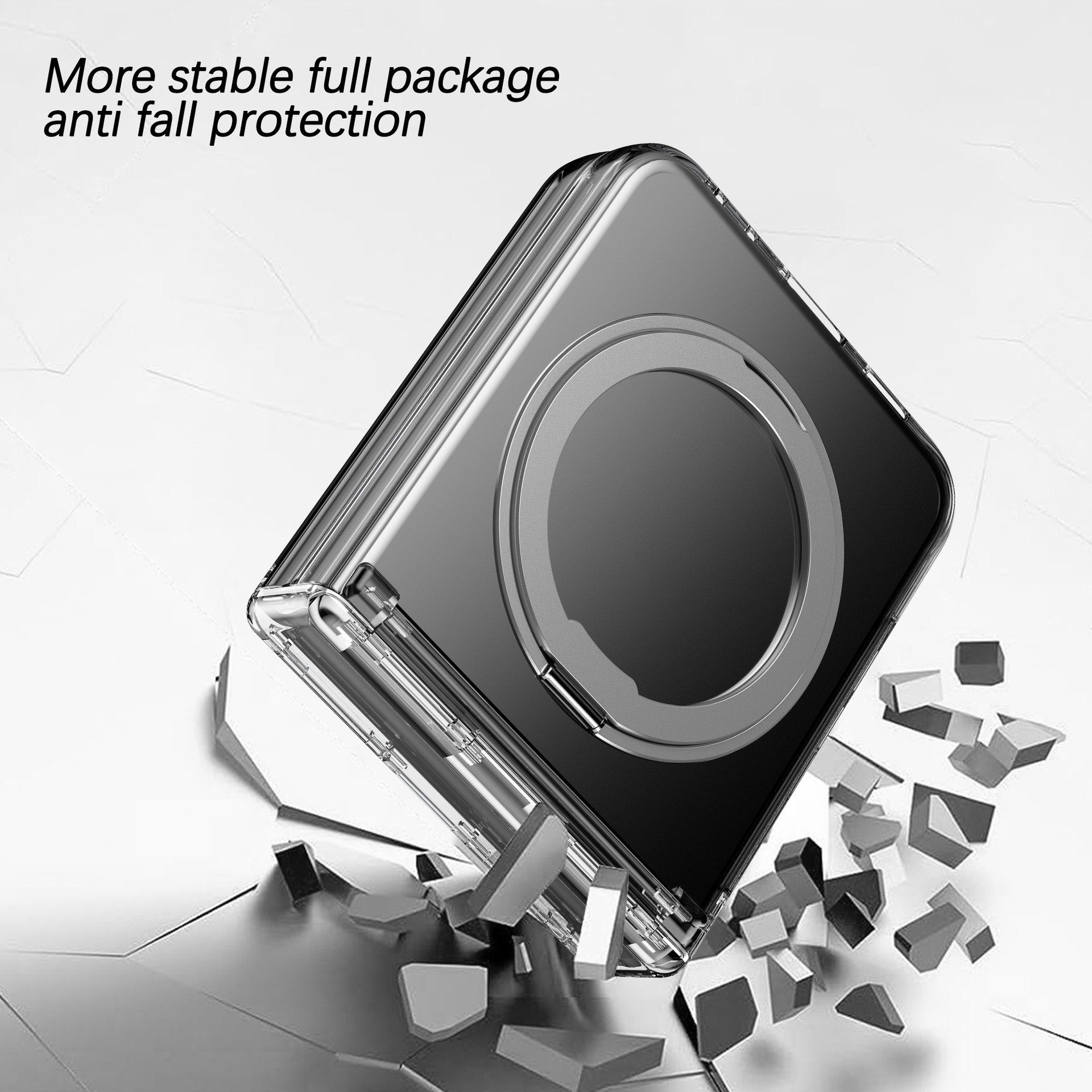 Compatible with Samsung Z Flip 7/6/5 phone case, 4/3 magnetic rotating stand, wireless charging center axis, drop-proof protective case.
