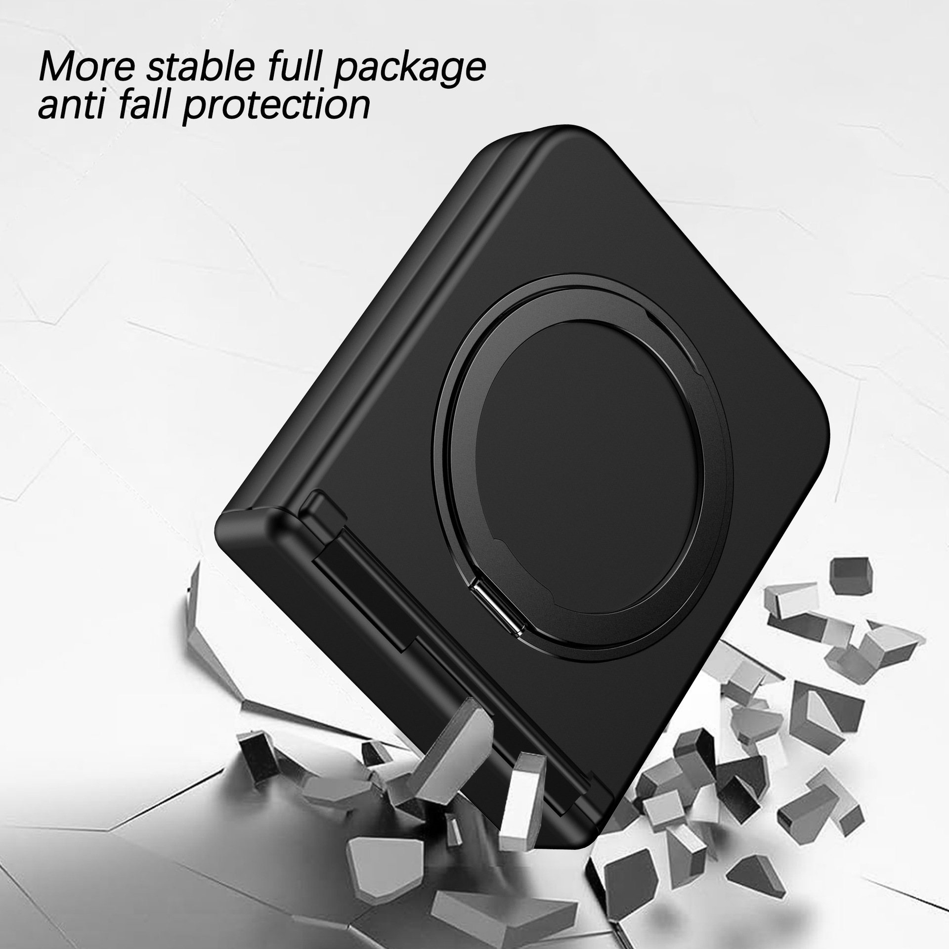 Compatible with Samsung Z Flip 7/6/5 phone case, 4/3 magnetic rotating stand, wireless charging center axis, drop-proof protective case.