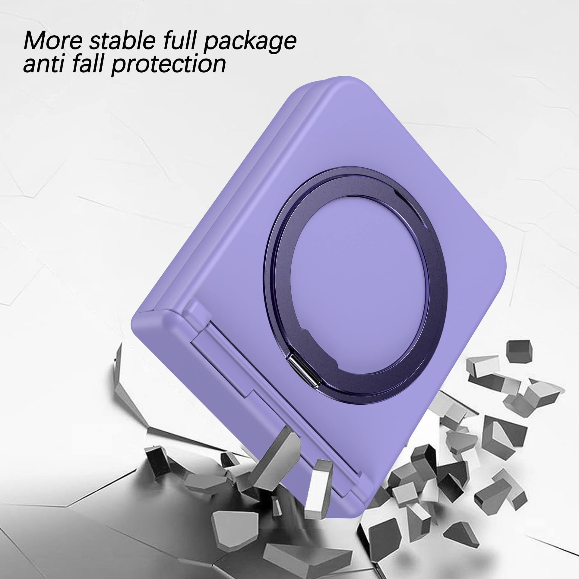 Compatible with Samsung Z Flip 7/6/5 phone case, 4/3 magnetic rotating stand, wireless charging center axis, drop-proof protective case.