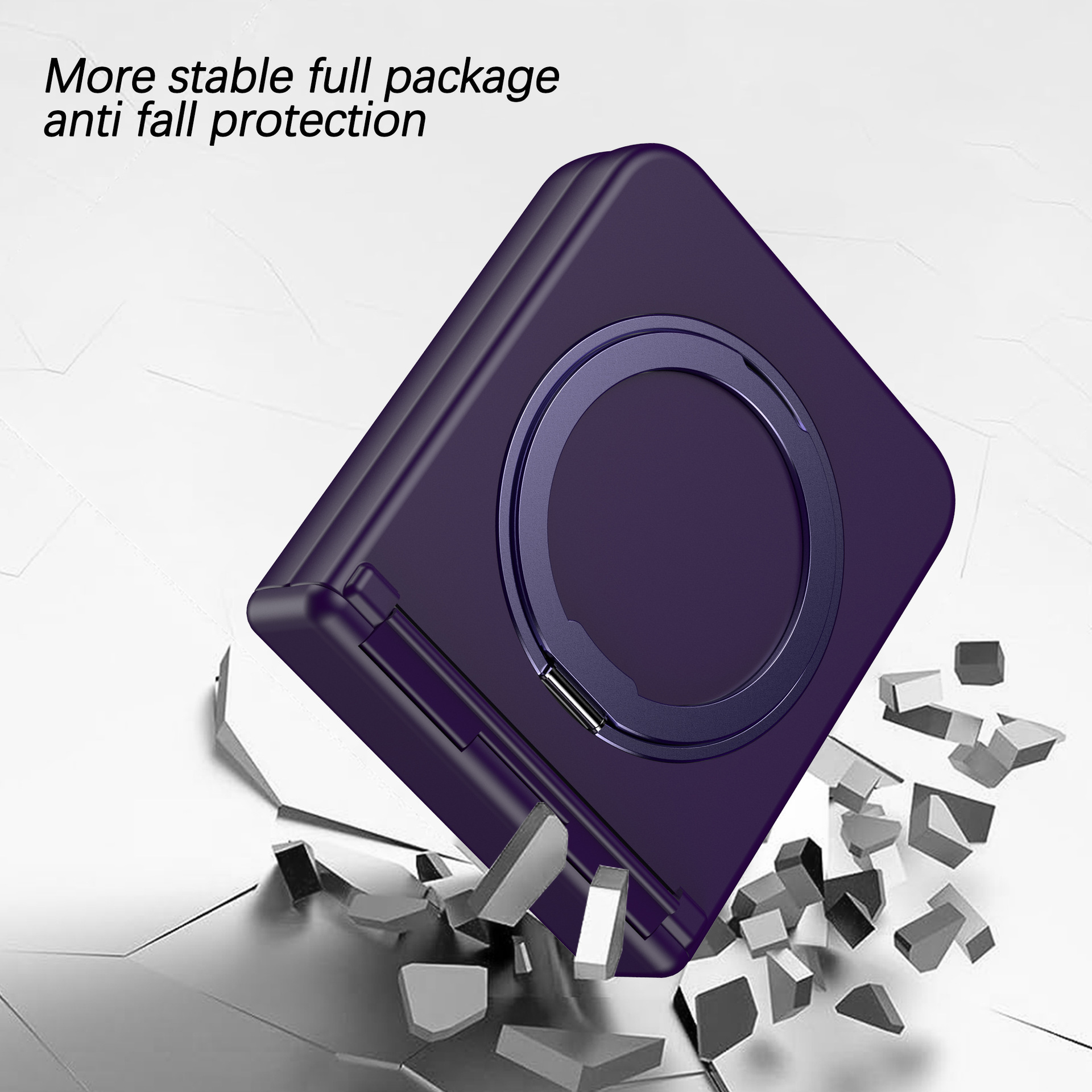Compatible with Samsung Z Flip 7/6/5 phone case, 4/3 magnetic rotating stand, wireless charging center axis, drop-proof protective case.