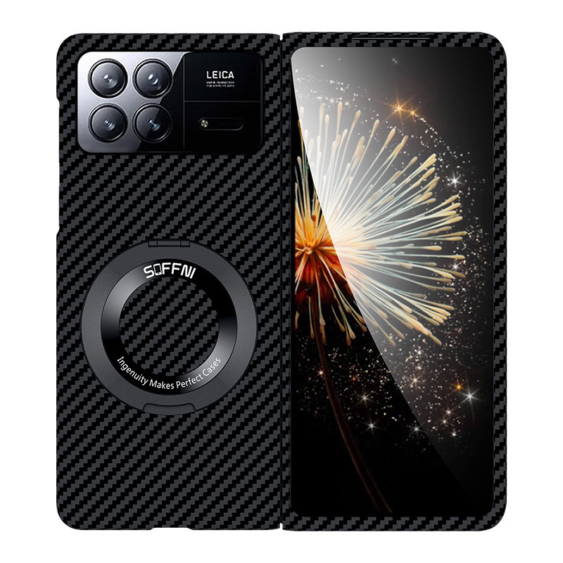 Compatible with Xiaomi X Fold4/3/2 phone case, 360° magnetic rotating stand, foldable screen carbon fiber protective case