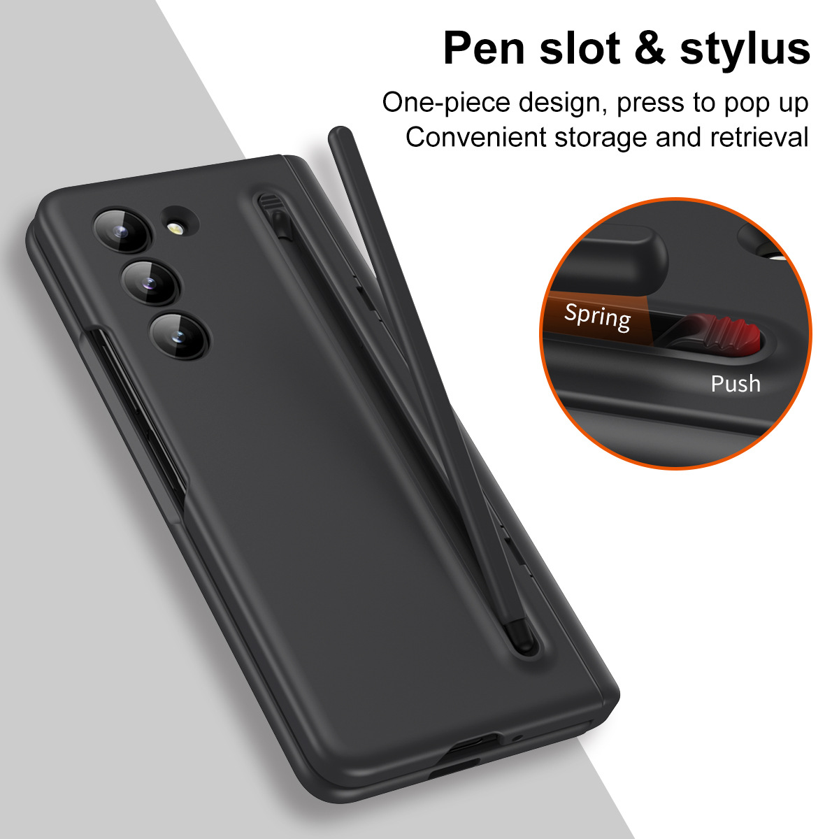 Compatible with Samsung Z Fold 8/7 phone case 6/5 with pen, hinge, side stand, 4/3 full-coverage protective case.