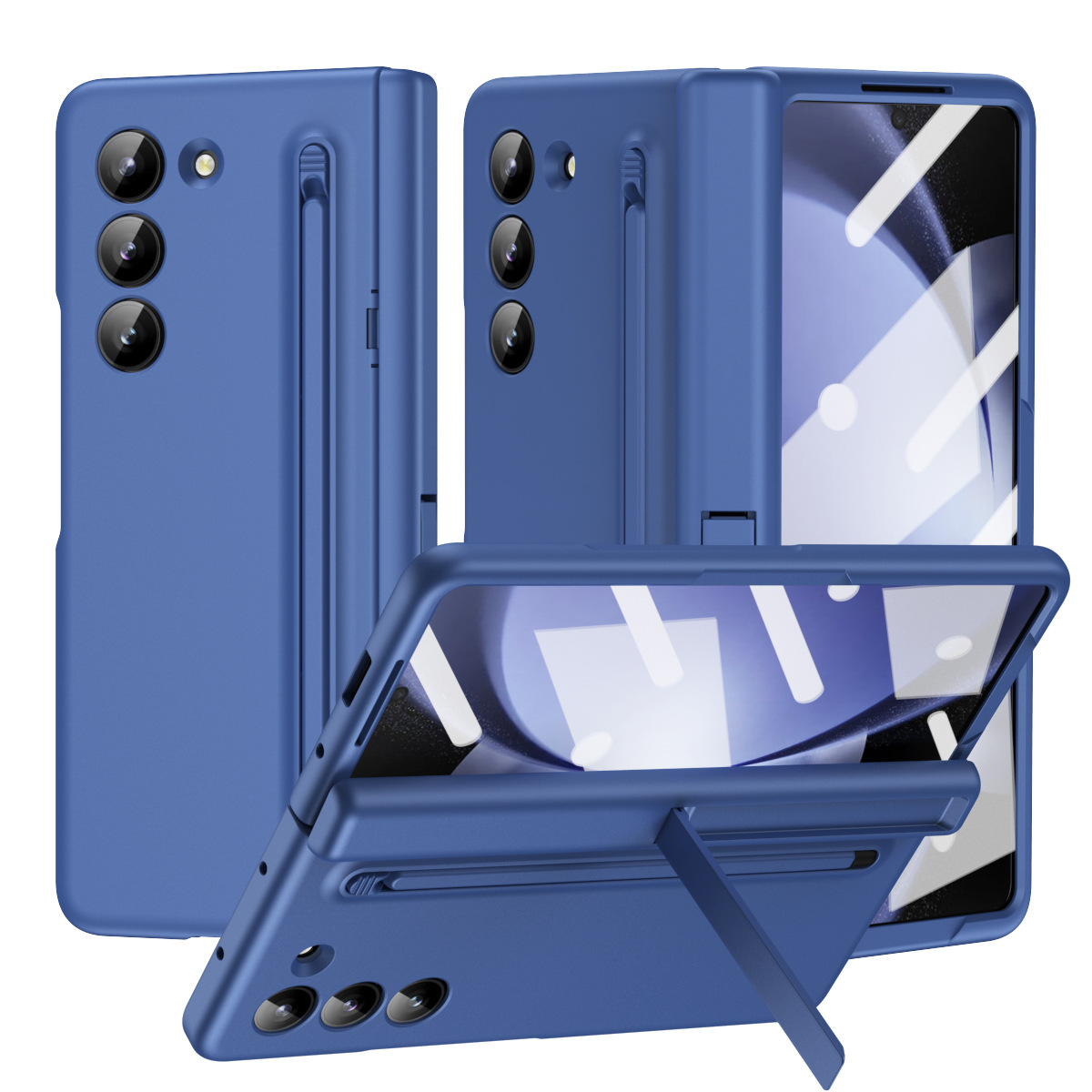 Compatible with Samsung Z Fold 8/7 phone case 6/5 with pen, hinge, side stand, 4/3 full-coverage protective case.