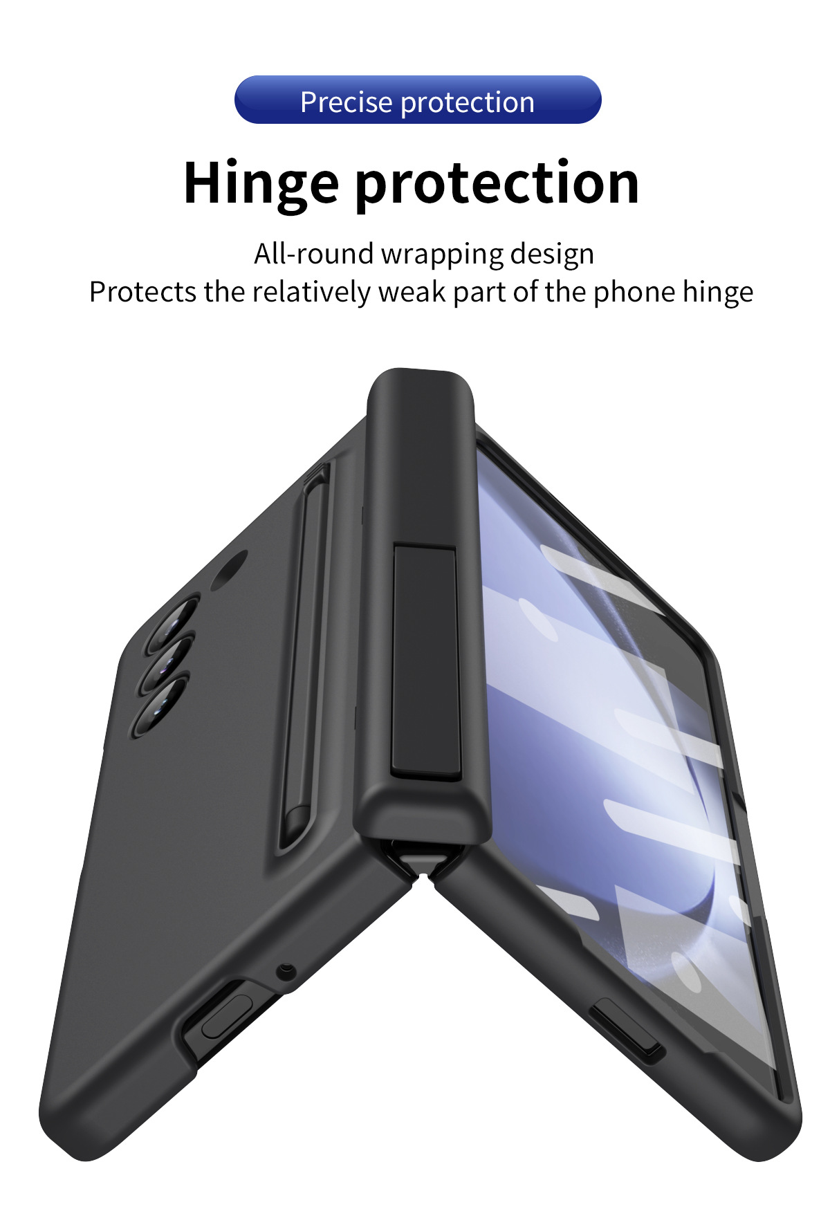 Compatible with Samsung Z Fold 8/7 phone case 6/5 with pen, hinge, side stand, 4/3 full-coverage protective case.