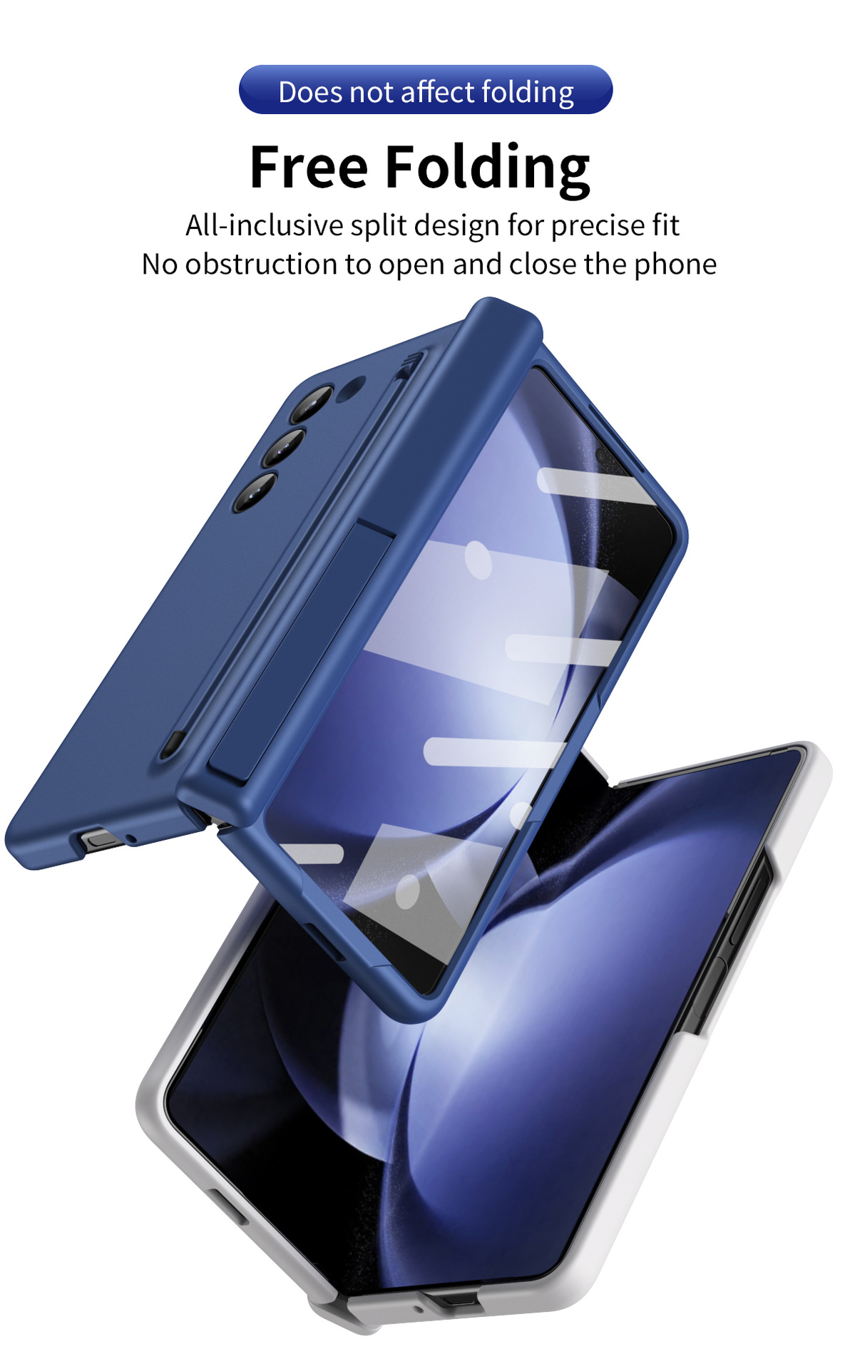 Compatible with Samsung Z Fold 8/7 phone case 6/5 with pen, hinge, side stand, 4/3 full-coverage protective case.
