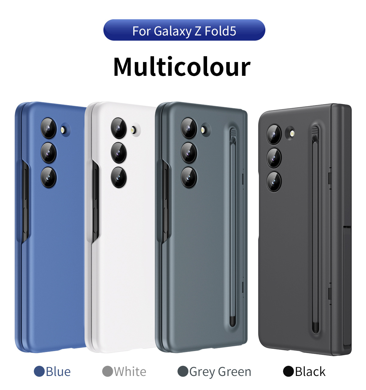 Compatible with Samsung Z Fold 8/7 phone case 6/5 with pen, hinge, side stand, 4/3 full-coverage protective case.