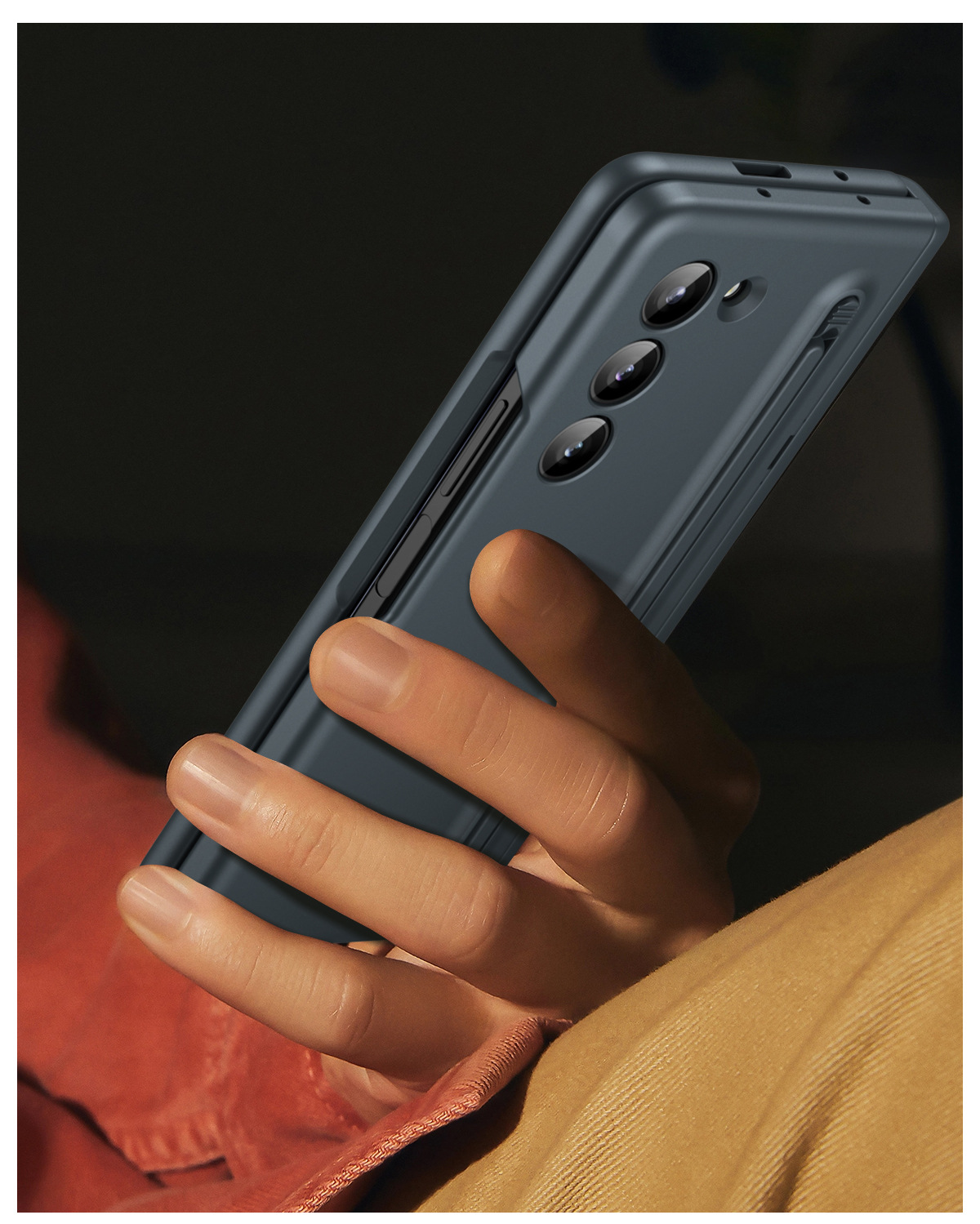 Compatible with Samsung Z Fold 8/7 phone case 6/5 with pen, hinge, side stand, 4/3 full-coverage protective case.