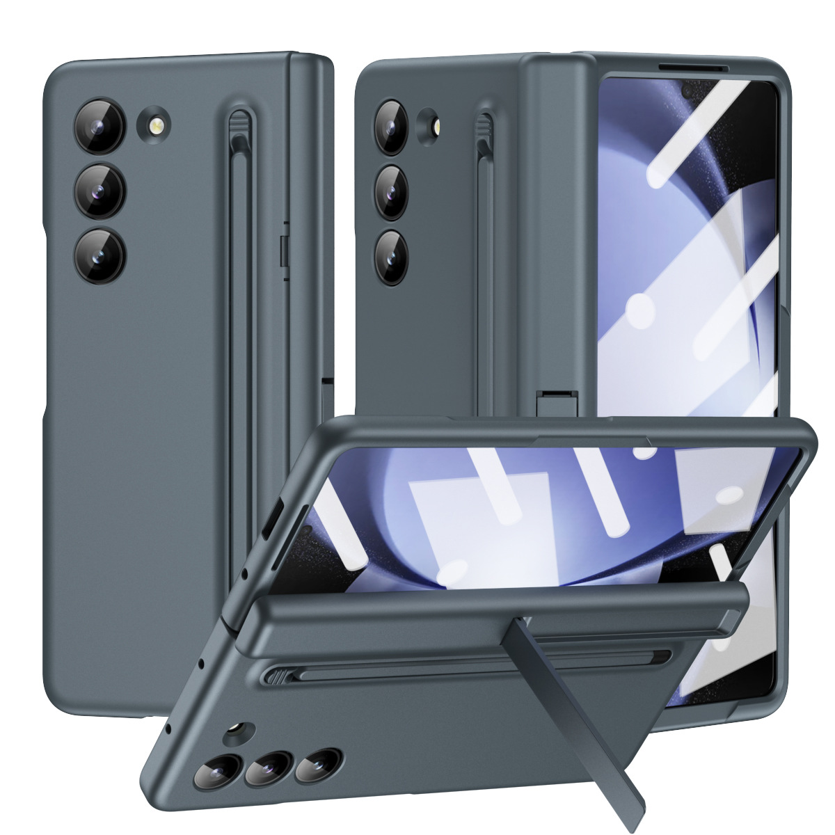 Compatible with Samsung Z Fold 8/7 phone case 6/5 with pen, hinge, side stand, 4/3 full-coverage protective case.