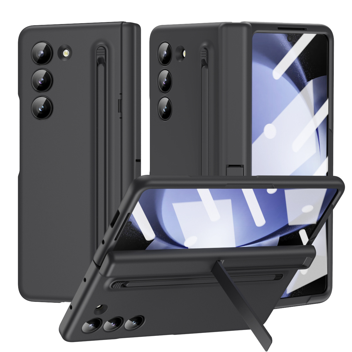 Compatible with Samsung Z Fold 8/7 phone case 6/5 with pen, hinge, side stand, 4/3 full-coverage protective case.