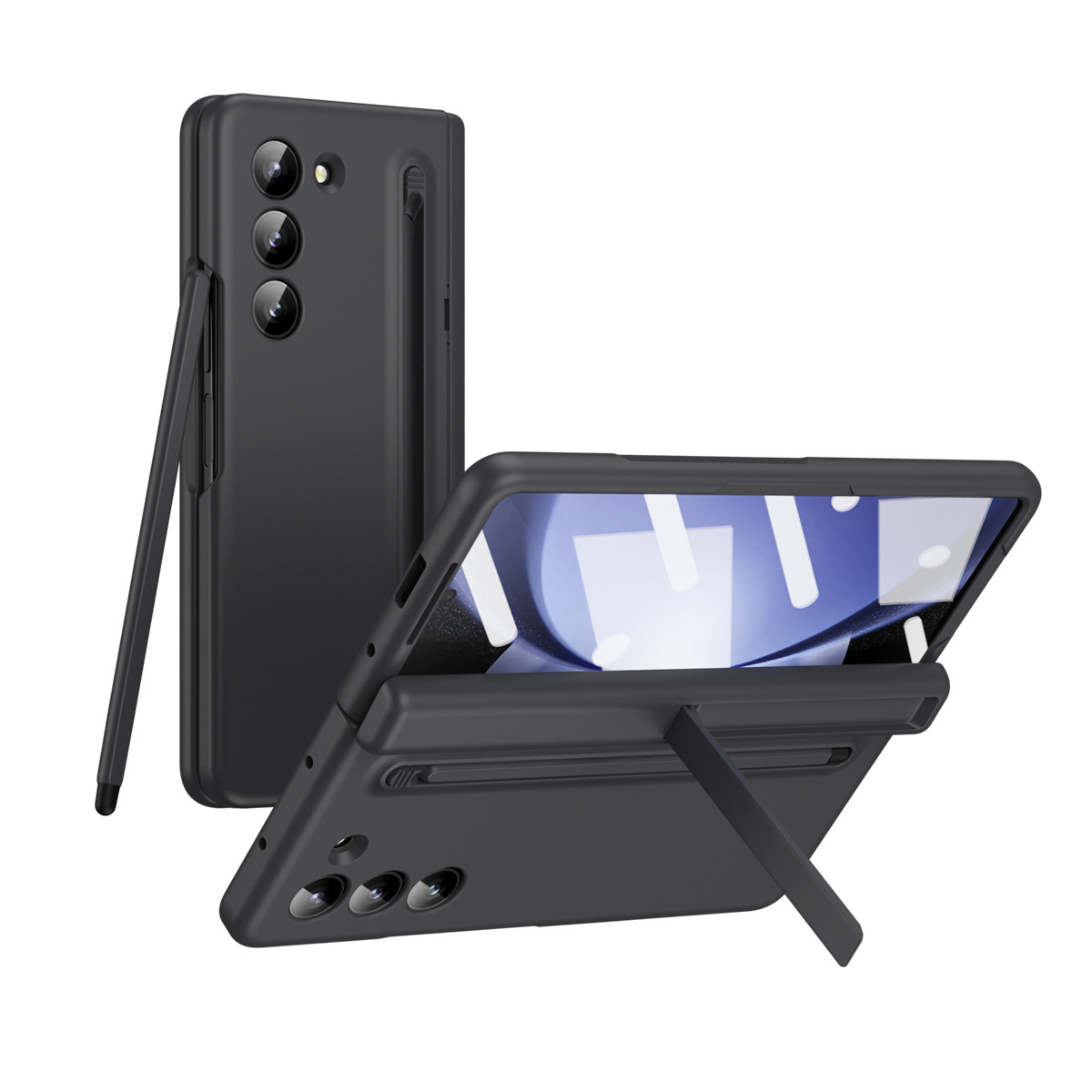 Compatible with Samsung Z Fold 8/7 phone case 6/5 with pen, hinge, side stand, 4/3 full-coverage protective case.
