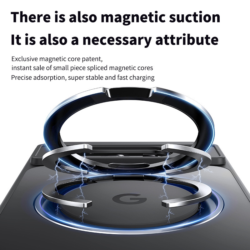 Compatible with Google Pixel 11 Pro phone case, 10proXL magnetic 360° rotating stand, 9A drop-proof protective case.