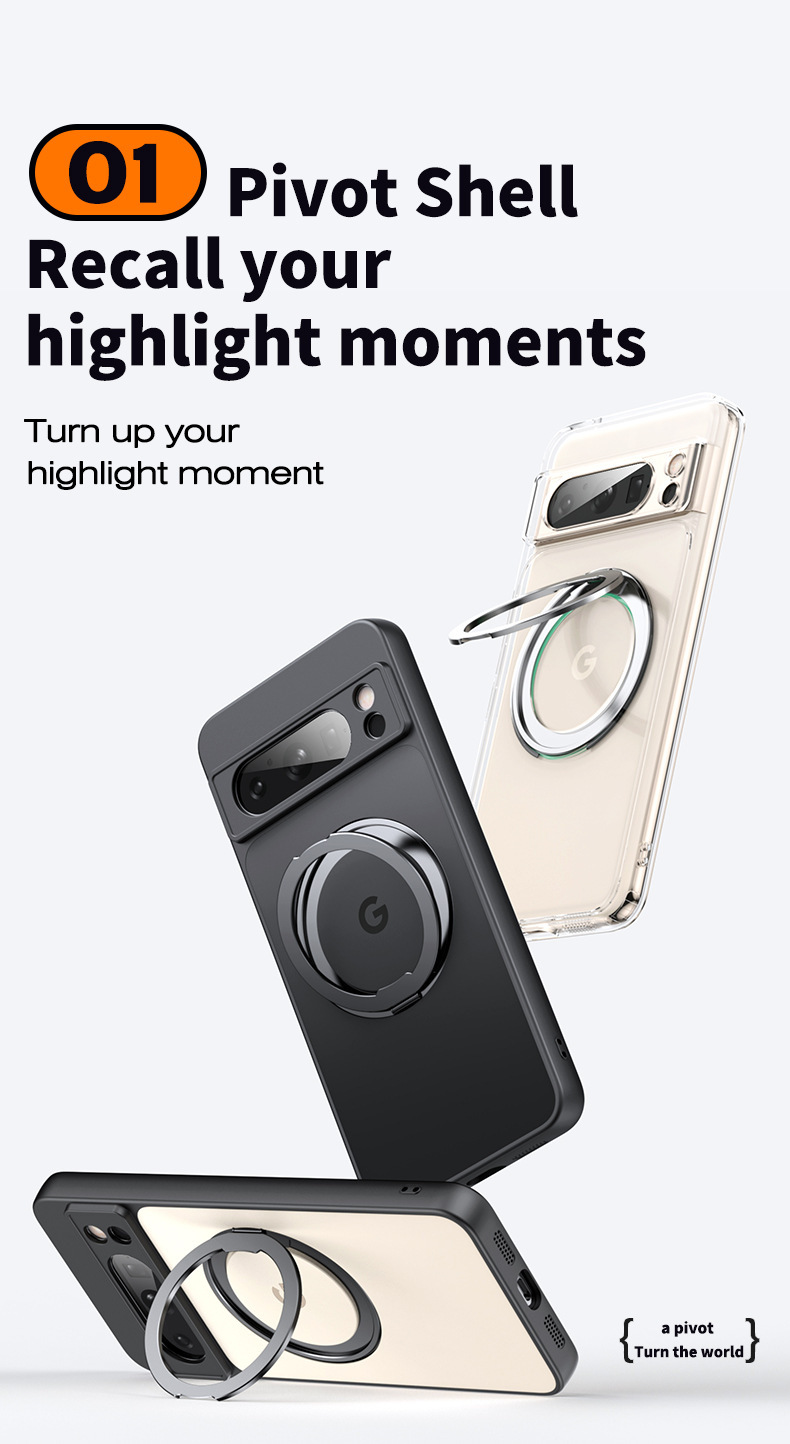 Compatible with Google Pixel 11 Pro phone case, 10proXL magnetic 360° rotating stand, 9A drop-proof protective case.