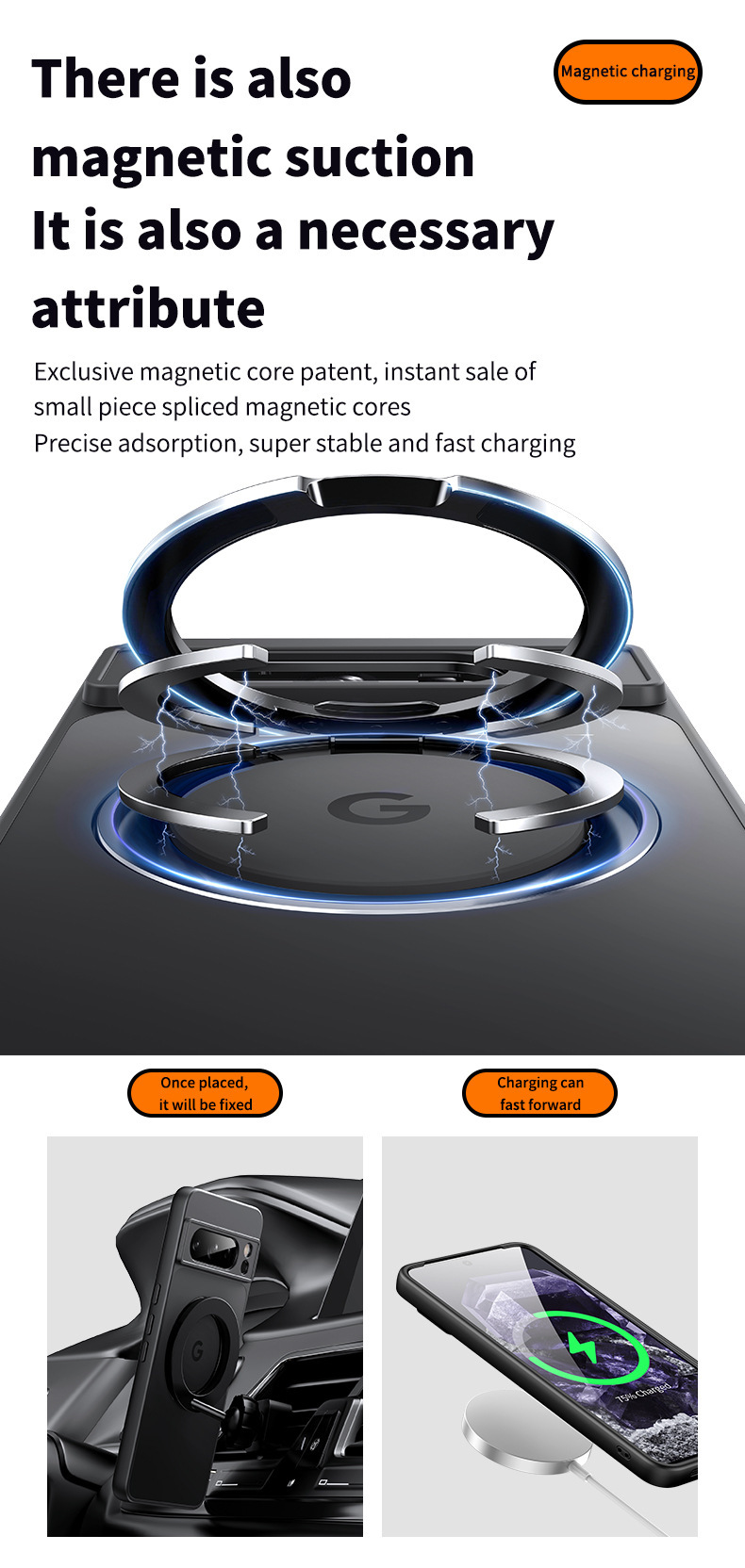 Compatible with Google Pixel 11 Pro phone case, 10proXL magnetic 360° rotating stand, 9A drop-proof protective case.