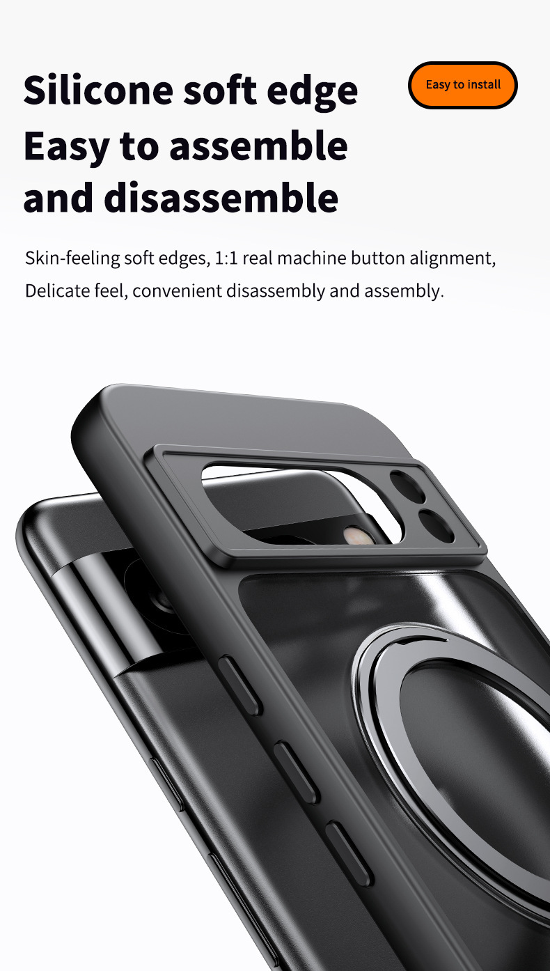 Compatible with Google Pixel 11 Pro phone case, 10proXL magnetic 360° rotating stand, 9A drop-proof protective case.