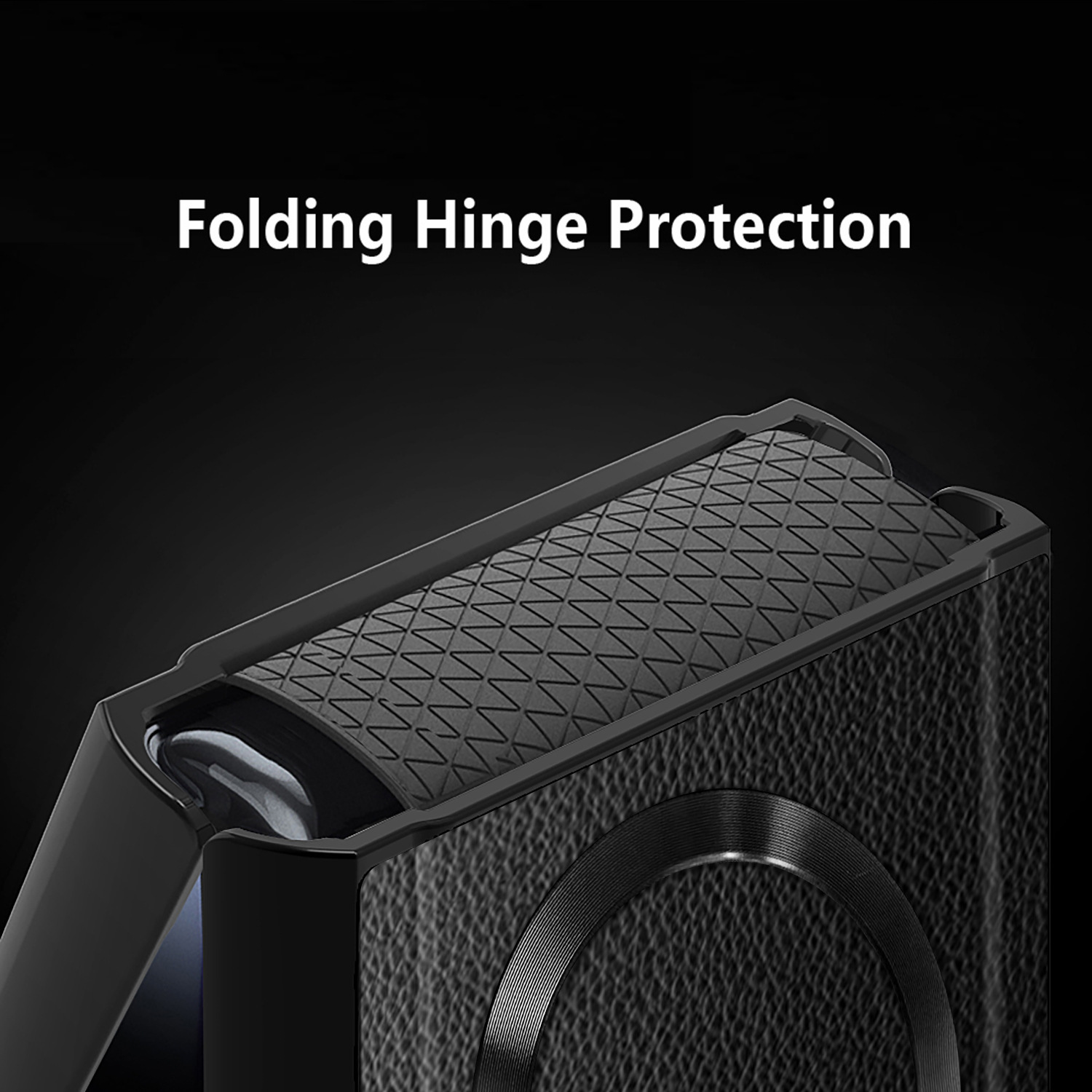 Compatible with Samsung Z Flip 7/6/5 phone case, 4/3 pebbled leather texture, magnetic charging case, screen protector, full-coverage protective case.