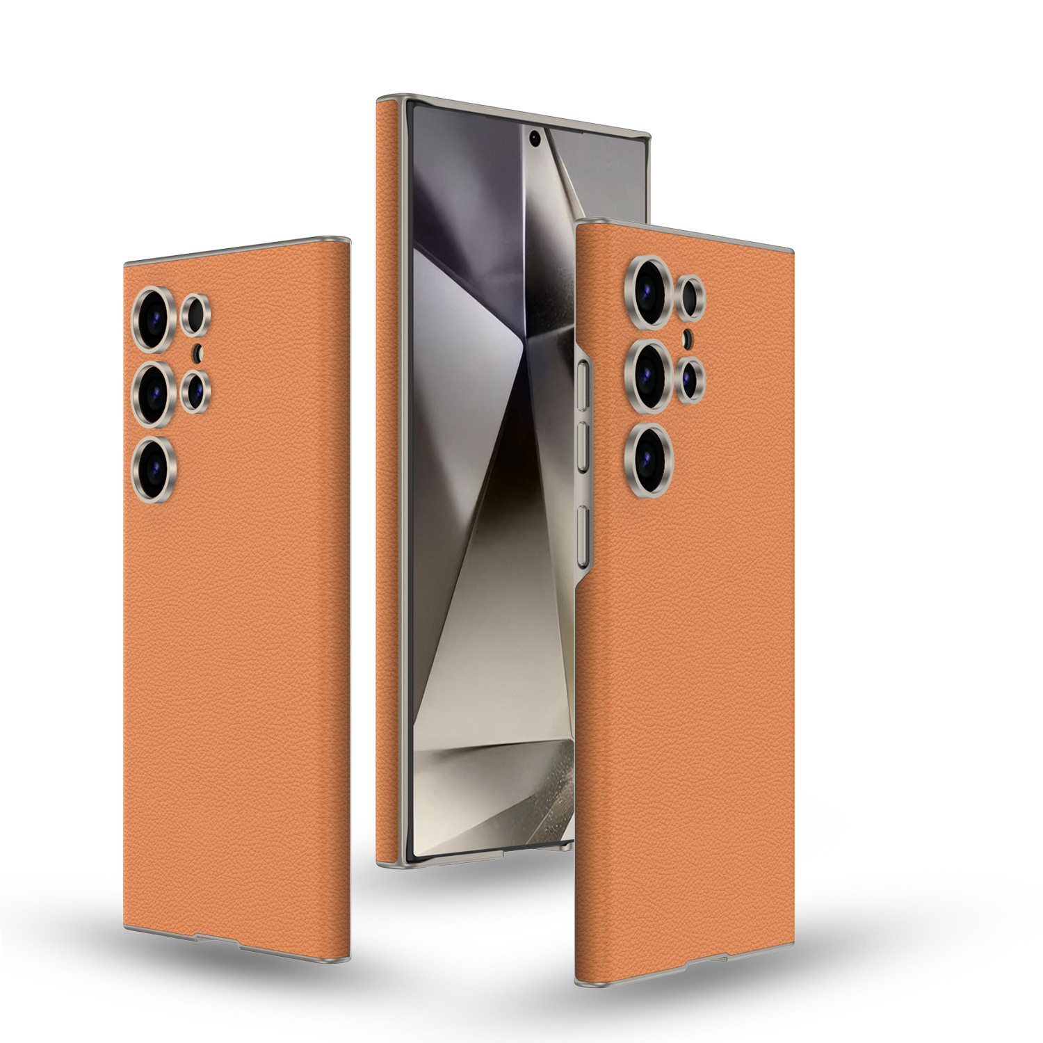 Compatible with Samsung S26/S25 Ultra phone case, curved vegan leather, full-coverage, S24U ultra-thin shockproof protective case