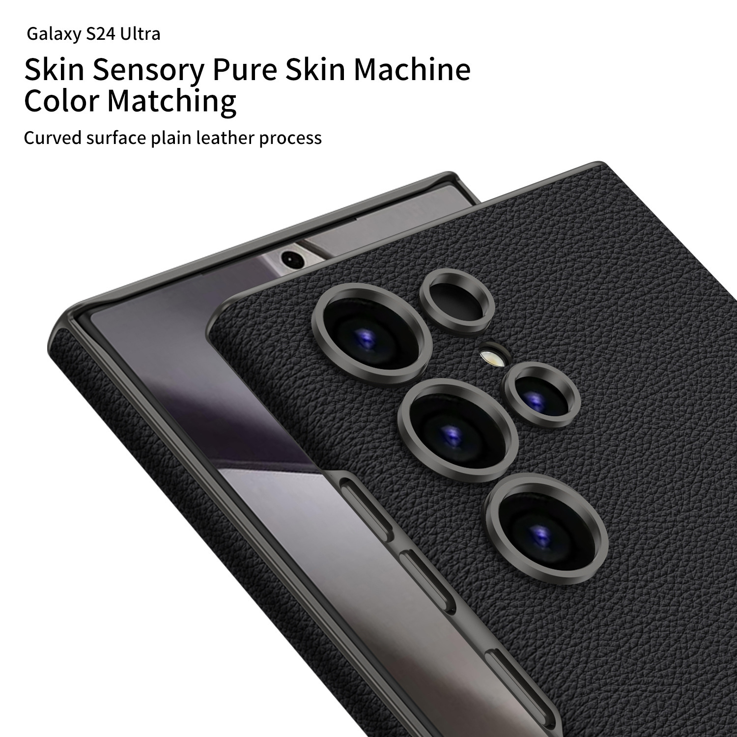 Compatible with Samsung S26/S25 Ultra phone case, curved vegan leather, full-coverage, S24U ultra-thin shockproof protective case