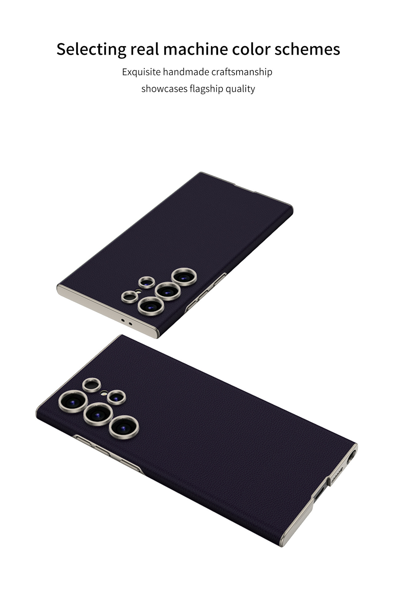 Compatible with Samsung S26/S25 Ultra phone case, curved vegan leather, full-coverage, S24U ultra-thin shockproof protective case