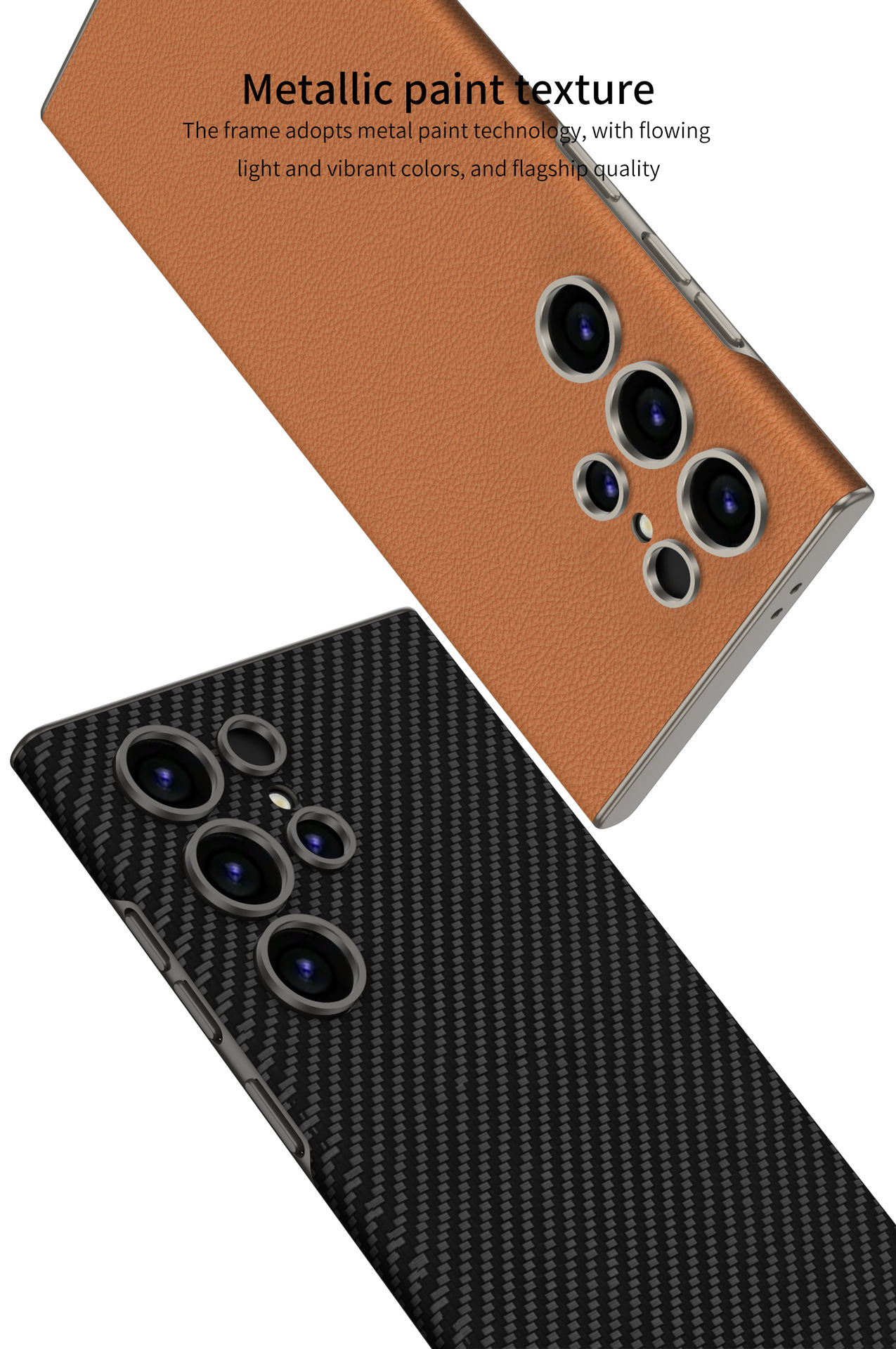 Compatible with Samsung S26/S25 Ultra phone case, curved vegan leather, full-coverage, S24U ultra-thin shockproof protective case