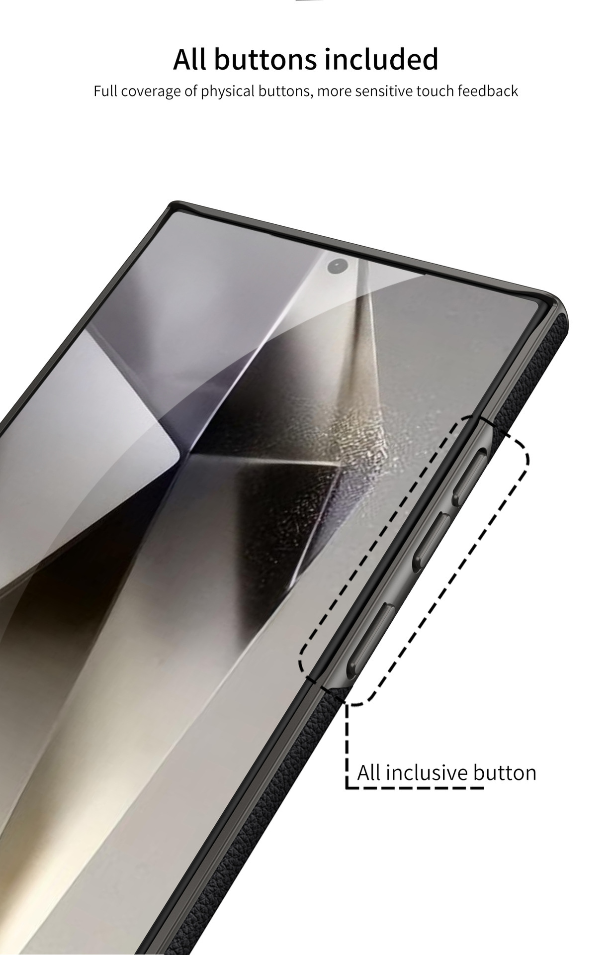 Compatible with Samsung S26/S25 Ultra phone case, curved vegan leather, full-coverage, S24U ultra-thin shockproof protective case