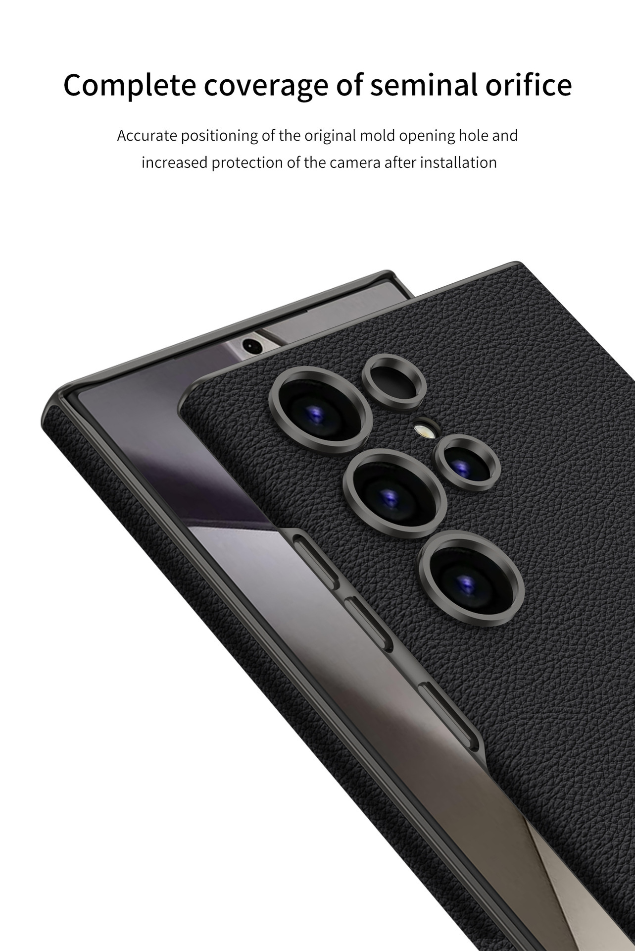 Compatible with Samsung S26/S25 Ultra phone case, curved vegan leather, full-coverage, S24U ultra-thin shockproof protective case