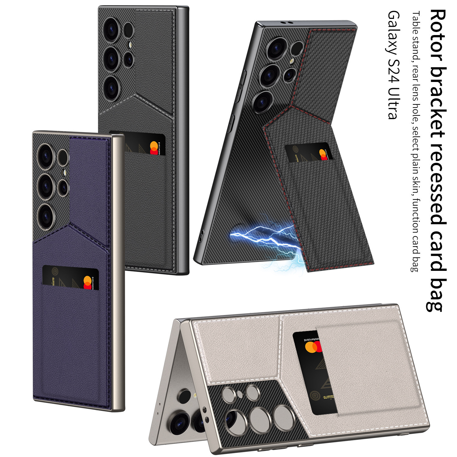 Compatible with Samsung S26 Ultra phone case, S25/24 Ultra magnetic card holder, business protective case, cross-border