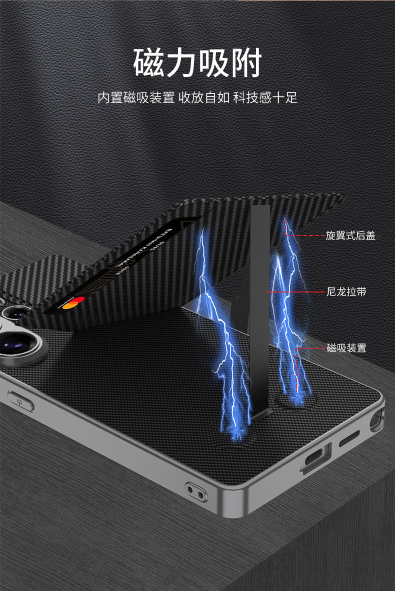Compatible with Samsung S26 Ultra phone case, S25/24 Ultra magnetic card holder, business protective case, cross-border