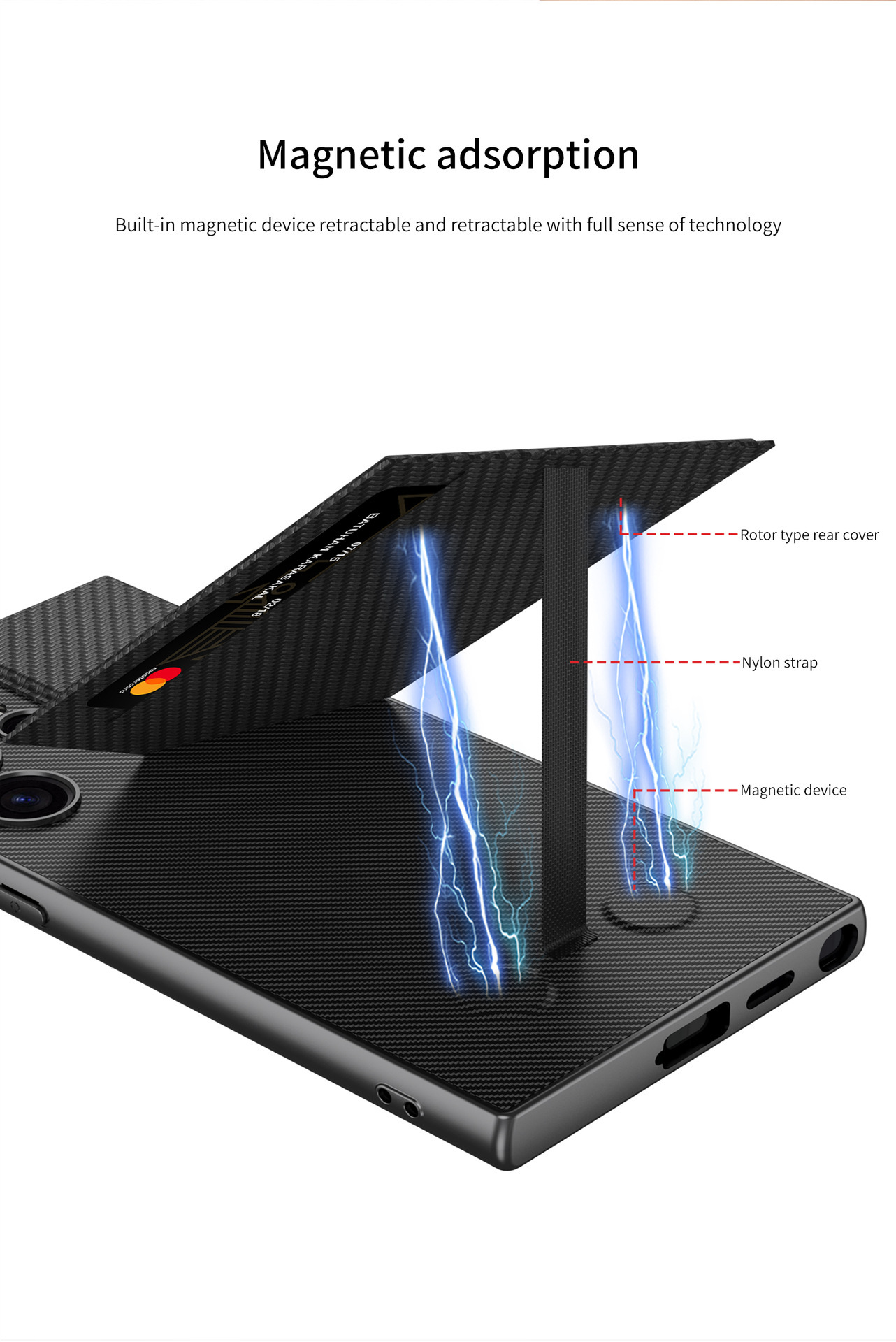 Compatible with Samsung S26 Ultra phone case, S25/24 Ultra magnetic card holder, business protective case, cross-border