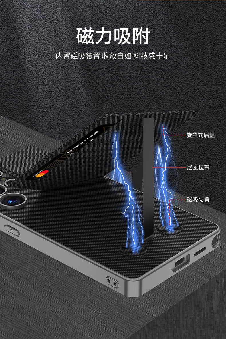 Compatible with Samsung S26 Ultra phone case, S25/24 Ultra magnetic card holder, business protective case, cross-border