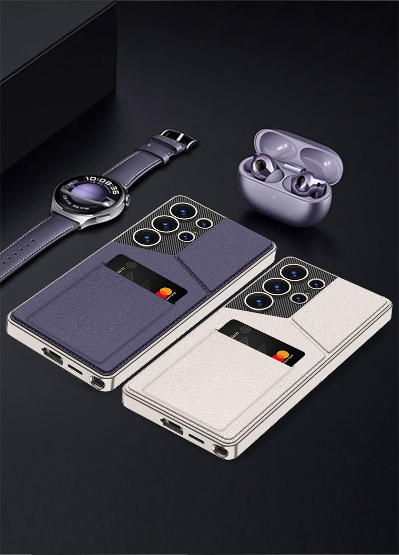 Compatible with Samsung S26 Ultra phone case, S25/24 Ultra magnetic card holder, business protective case, cross-border