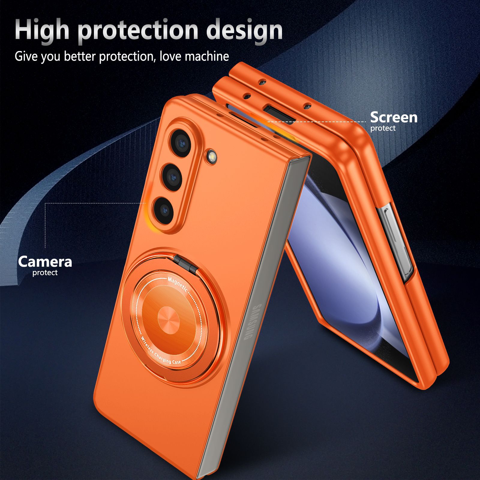 Compatible with Samsung Z Fold 8/7 phone case 6/5 magnetic rotating stand 4/3 drop-proof Flip 8/7 protective case