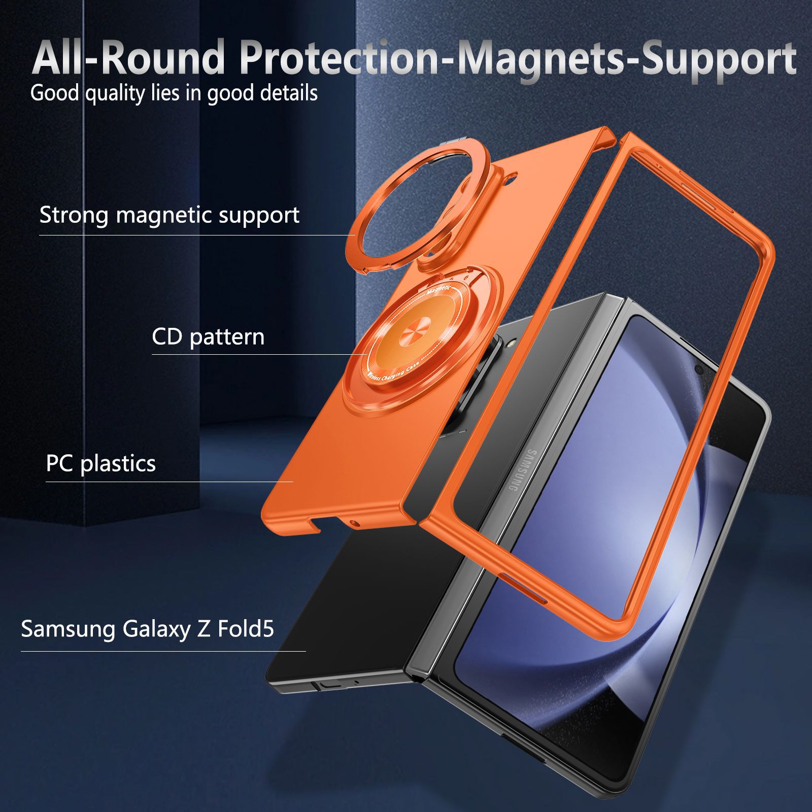 Compatible with Samsung Z Fold 8/7 phone case 6/5 magnetic rotating stand 4/3 drop-proof Flip 8/7 protective case