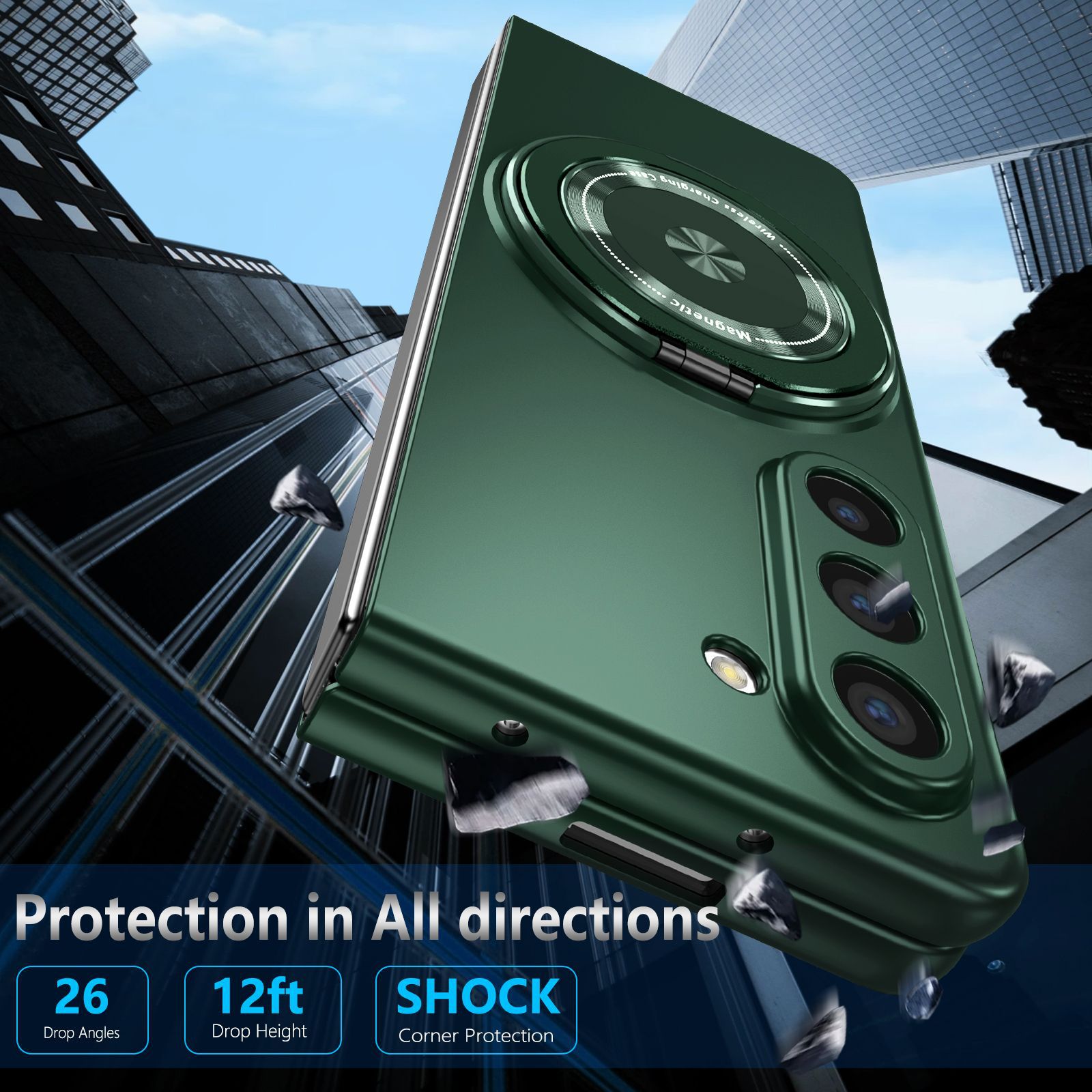 Compatible with Samsung Z Fold 8/7 phone case 6/5 magnetic rotating stand 4/3 drop-proof Flip 8/7 protective case