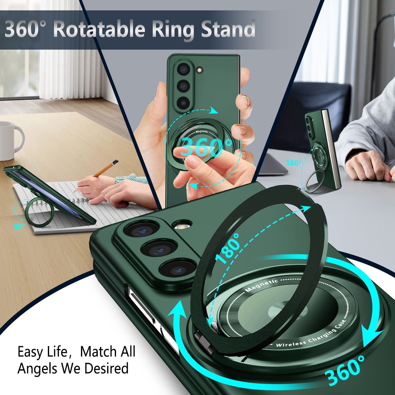 Compatible with Samsung Z Fold 8/7 phone case 6/5 magnetic rotating stand 4/3 drop-proof Flip 8/7 protective case