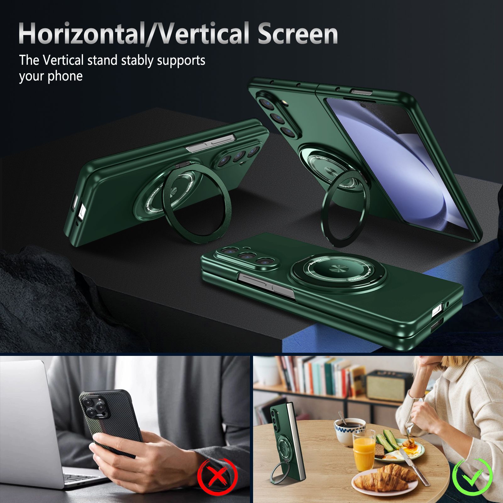 Compatible with Samsung Z Fold 8/7 phone case 6/5 magnetic rotating stand 4/3 drop-proof Flip 8/7 protective case