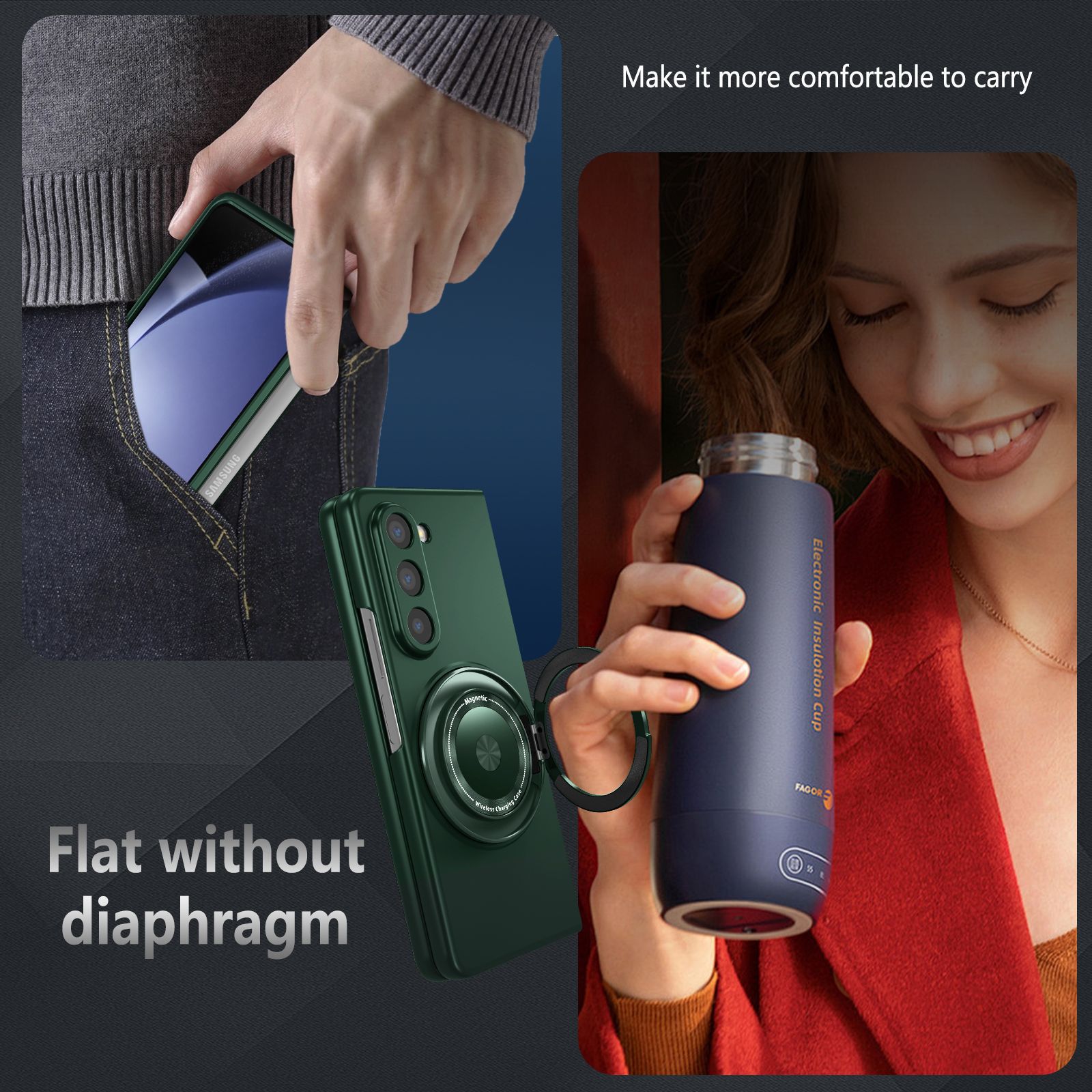 Compatible with Samsung Z Fold 8/7 phone case 6/5 magnetic rotating stand 4/3 drop-proof Flip 8/7 protective case