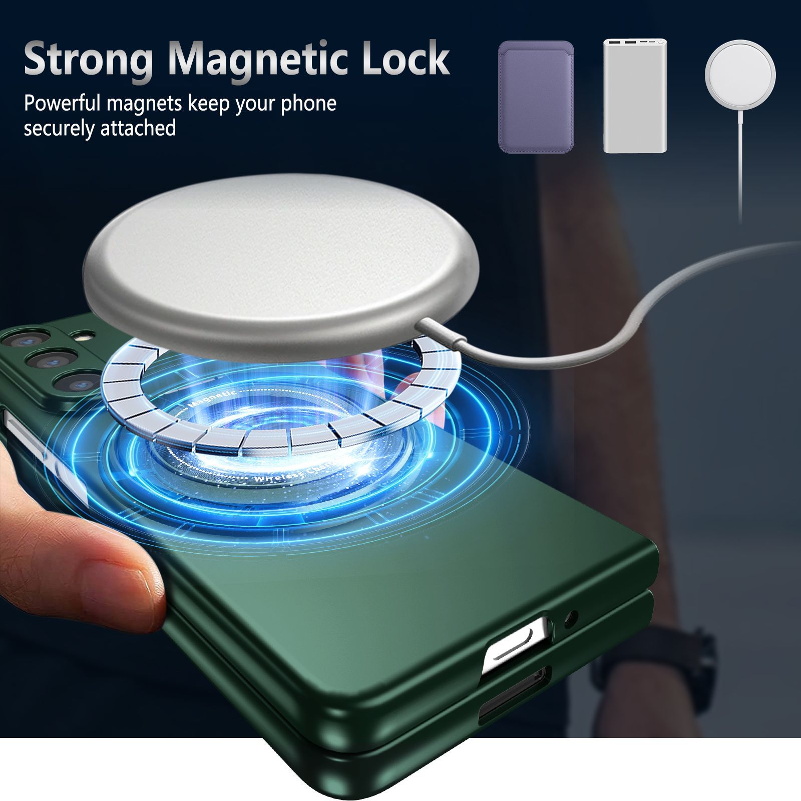 Compatible with Samsung Z Fold 8/7 phone case 6/5 magnetic rotating stand 4/3 drop-proof Flip 8/7 protective case
