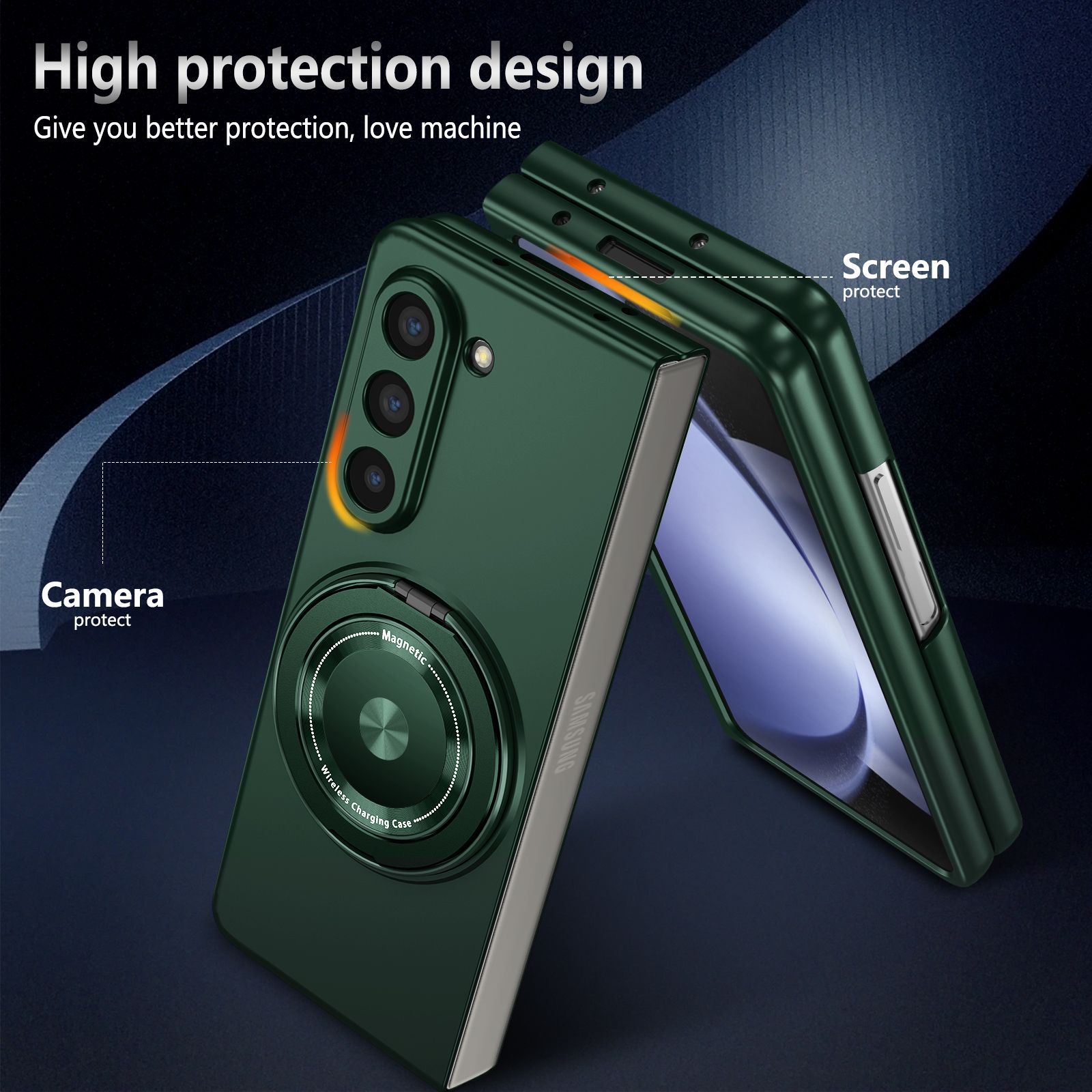 Compatible with Samsung Z Fold 8/7 phone case 6/5 magnetic rotating stand 4/3 drop-proof Flip 8/7 protective case