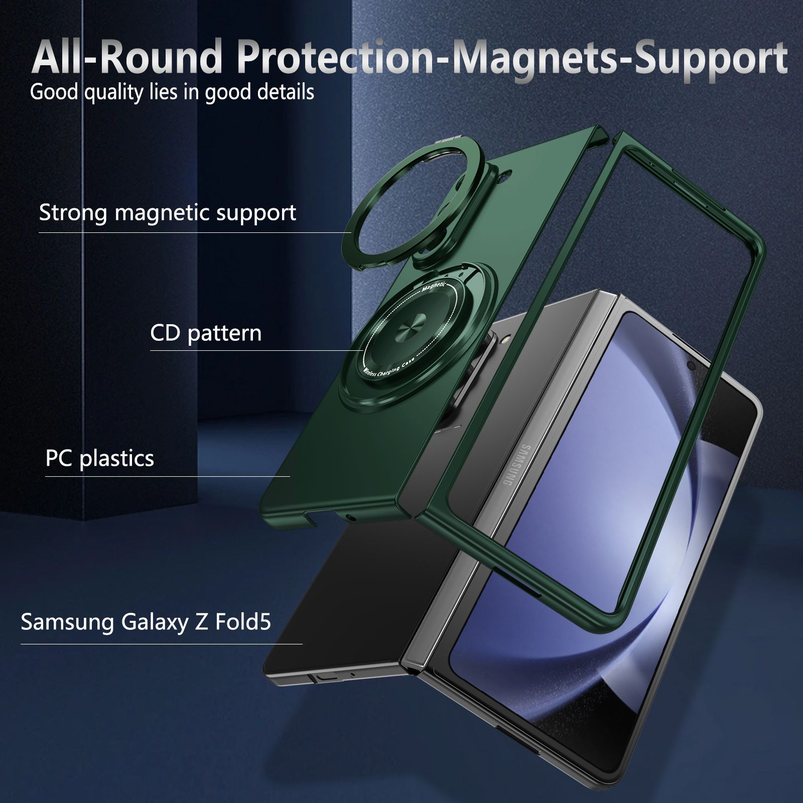 Compatible with Samsung Z Fold 8/7 phone case 6/5 magnetic rotating stand 4/3 drop-proof Flip 8/7 protective case
